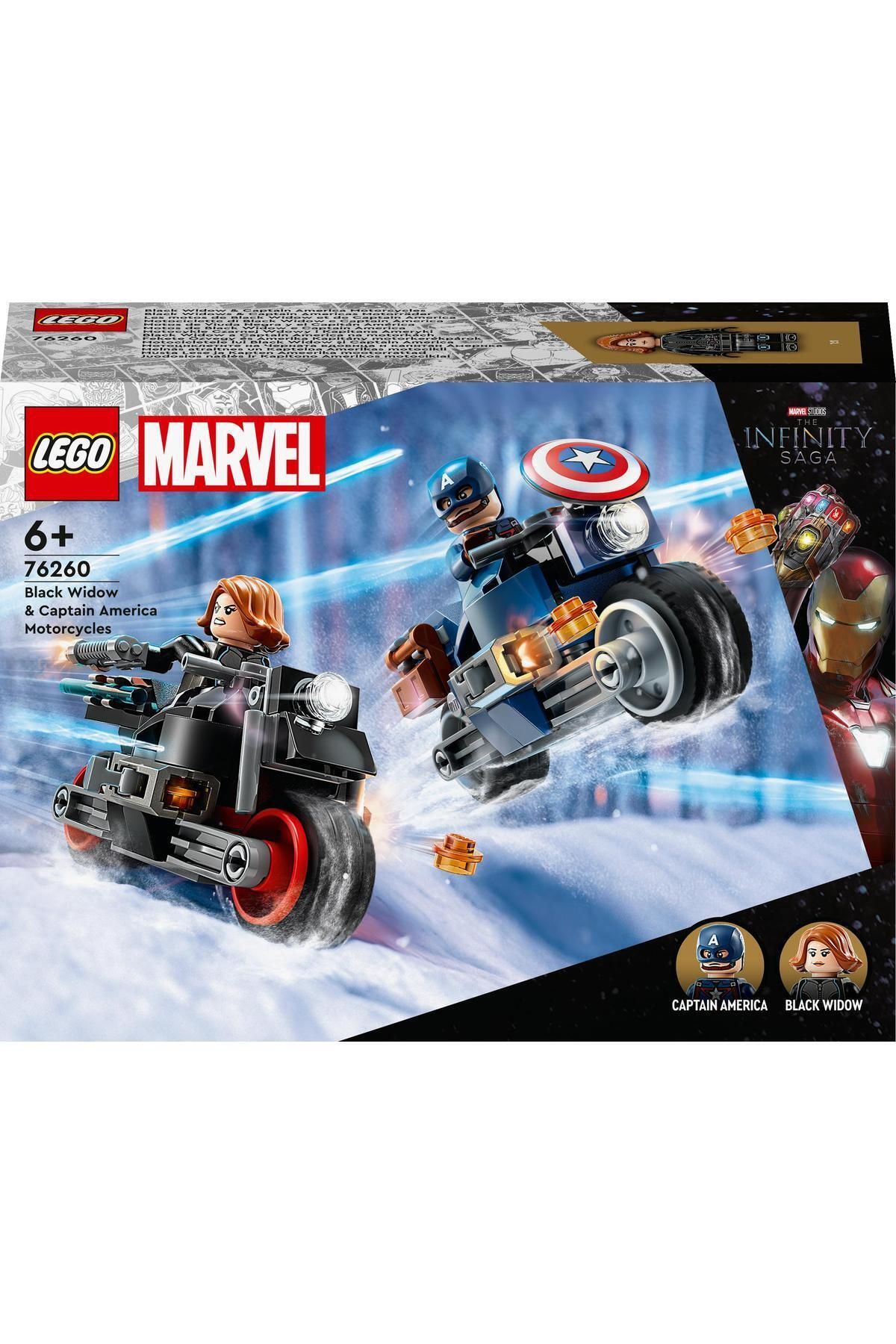 لگو مدل Marvel Black Widow و Kaptan Amerika مَوتُوسیکلت‌ها 76260: مناسب برای 6 سال به بالا (130 قطعه) LEGO