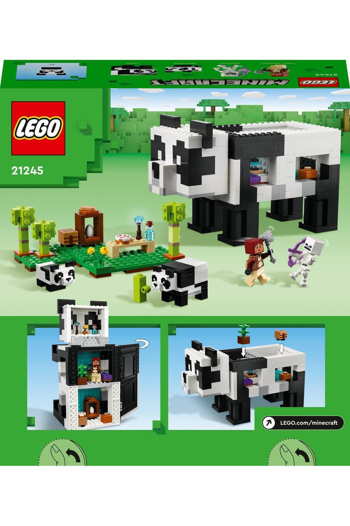 ست ساخت سازه ®Minecraft® مدل پناهگاه پاندای LEGO شماره 21245 برای کودکان 8 سال به بالا (553 قطعه) LEGO