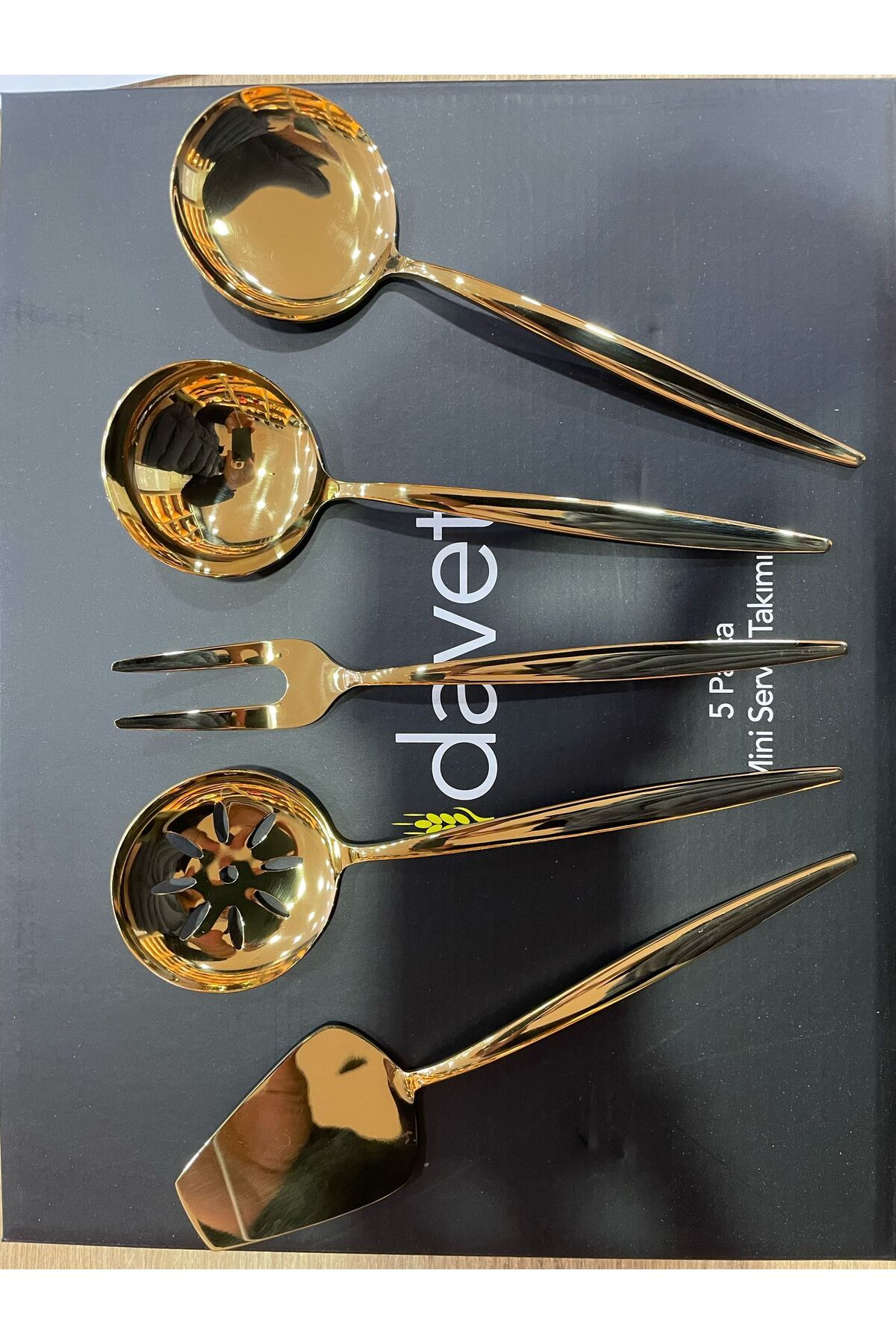 Davet-5 Pcs Agah Mini Service Set-304 Stainless Steel Mini Serving Set – Long-Lasting and Healthy 2