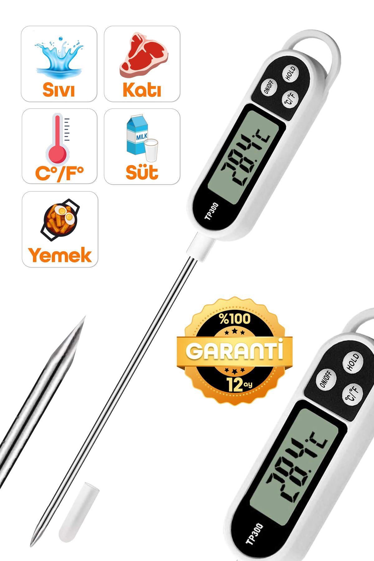 Telvesse Dijital Gıda Termometresi Sıvı Gıda Et Su Bebek Süt Mama Yiyecek Sıcaklık Mutfak Isı Ölçer 3238