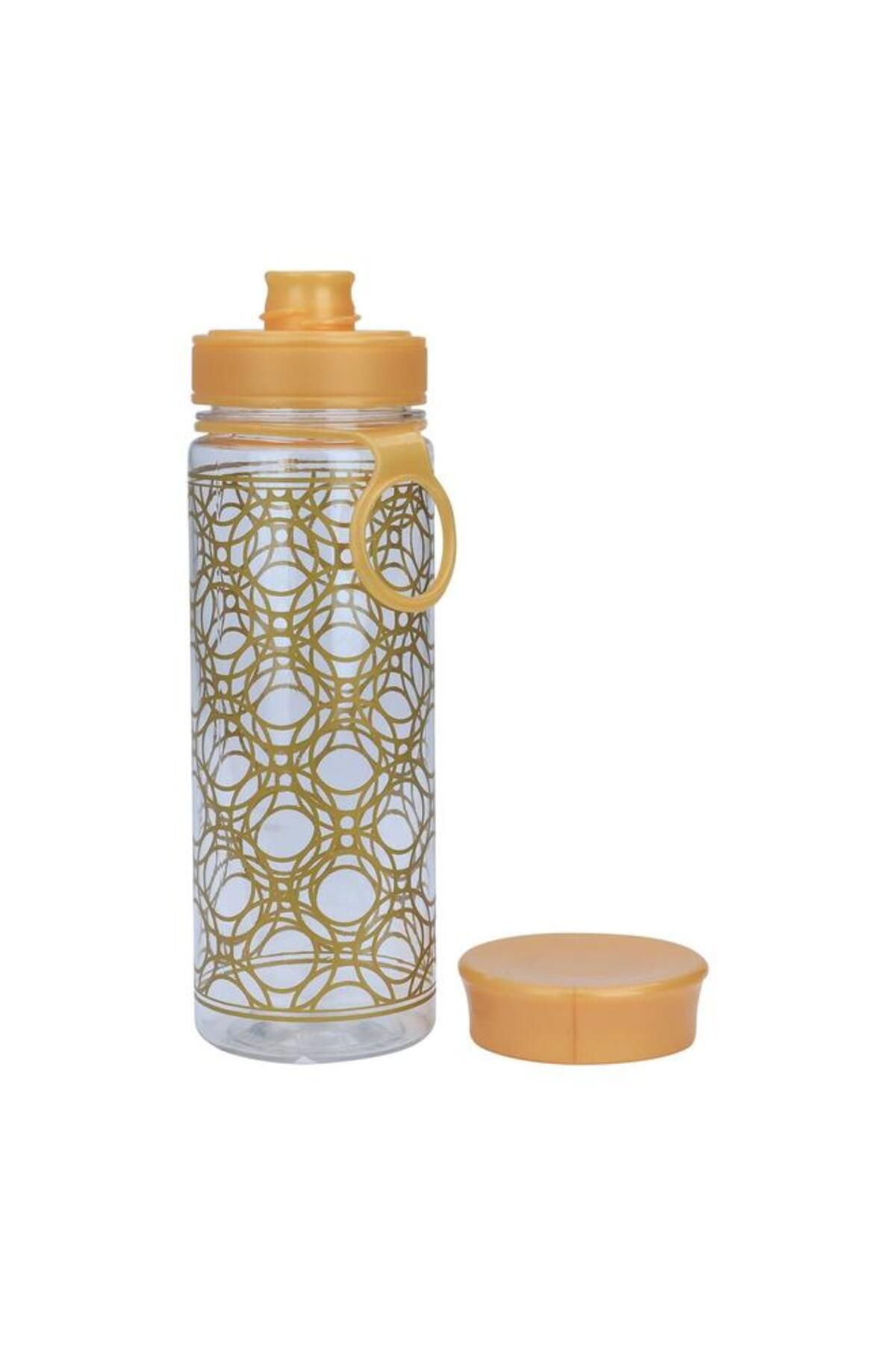 ALSAIF-Plastic Bottle 400 Ml Patterned With Golden Circles Clear 4