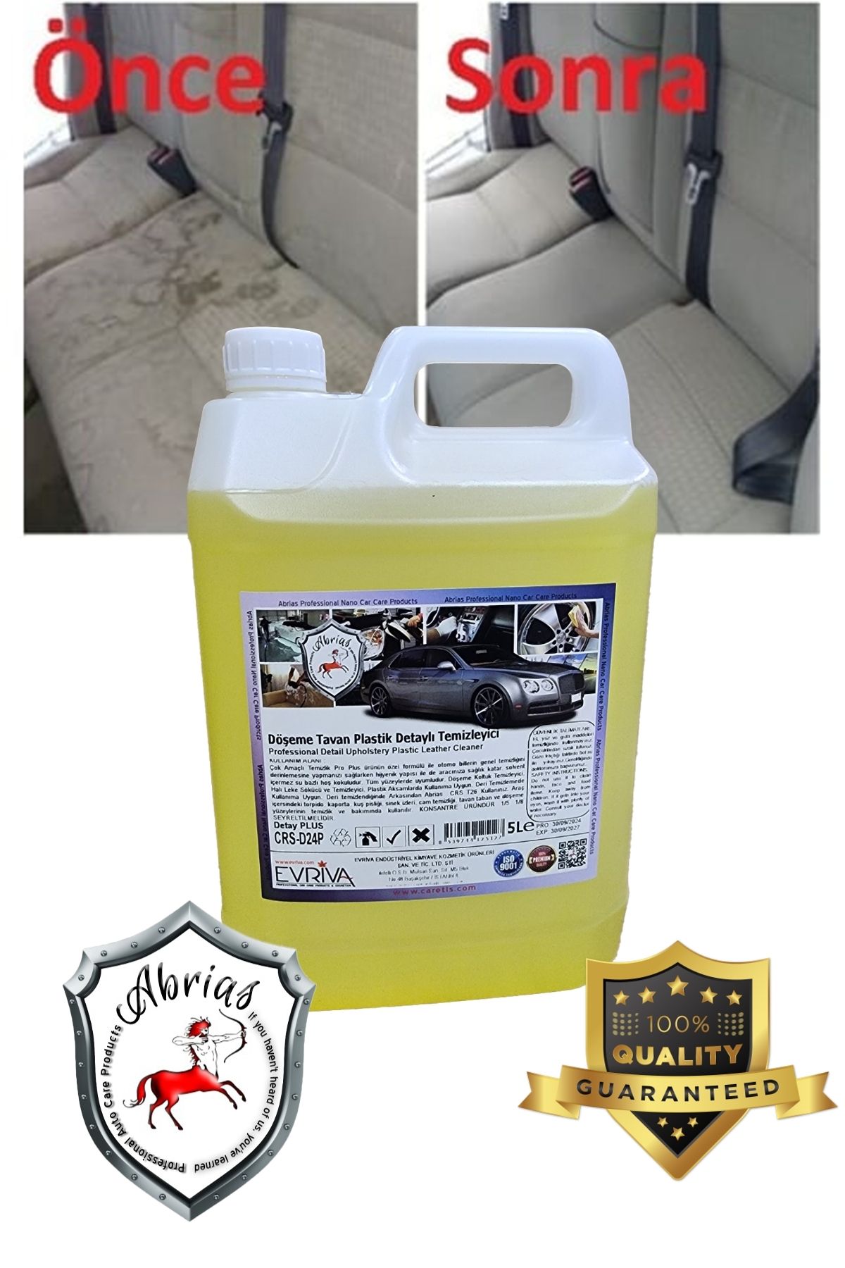 Abrias Döşeme Tavan Deri Ve Plastik Temizleyici Pro 5L 1/5 1/8
