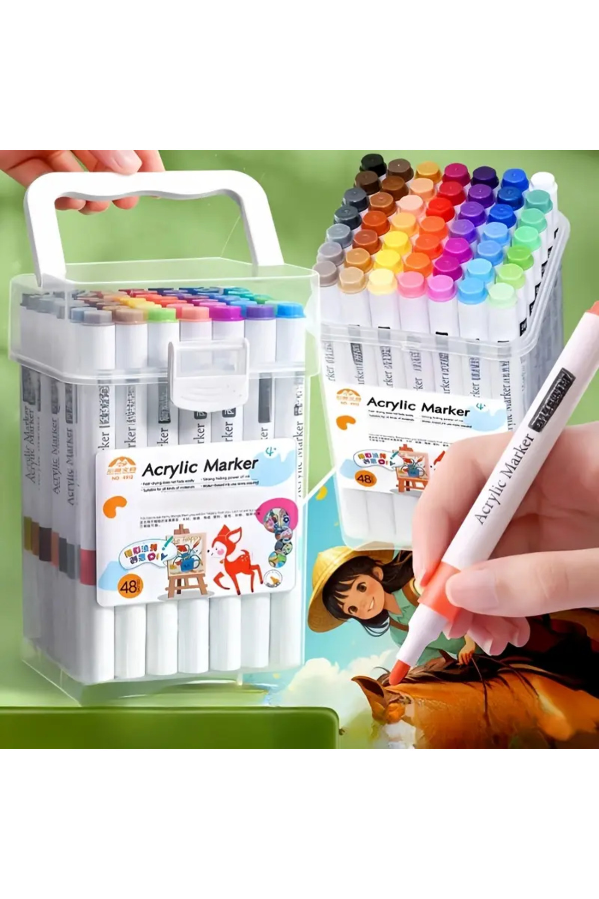 hediyeofisi-Double Sided 24 Marker Pen Set 1