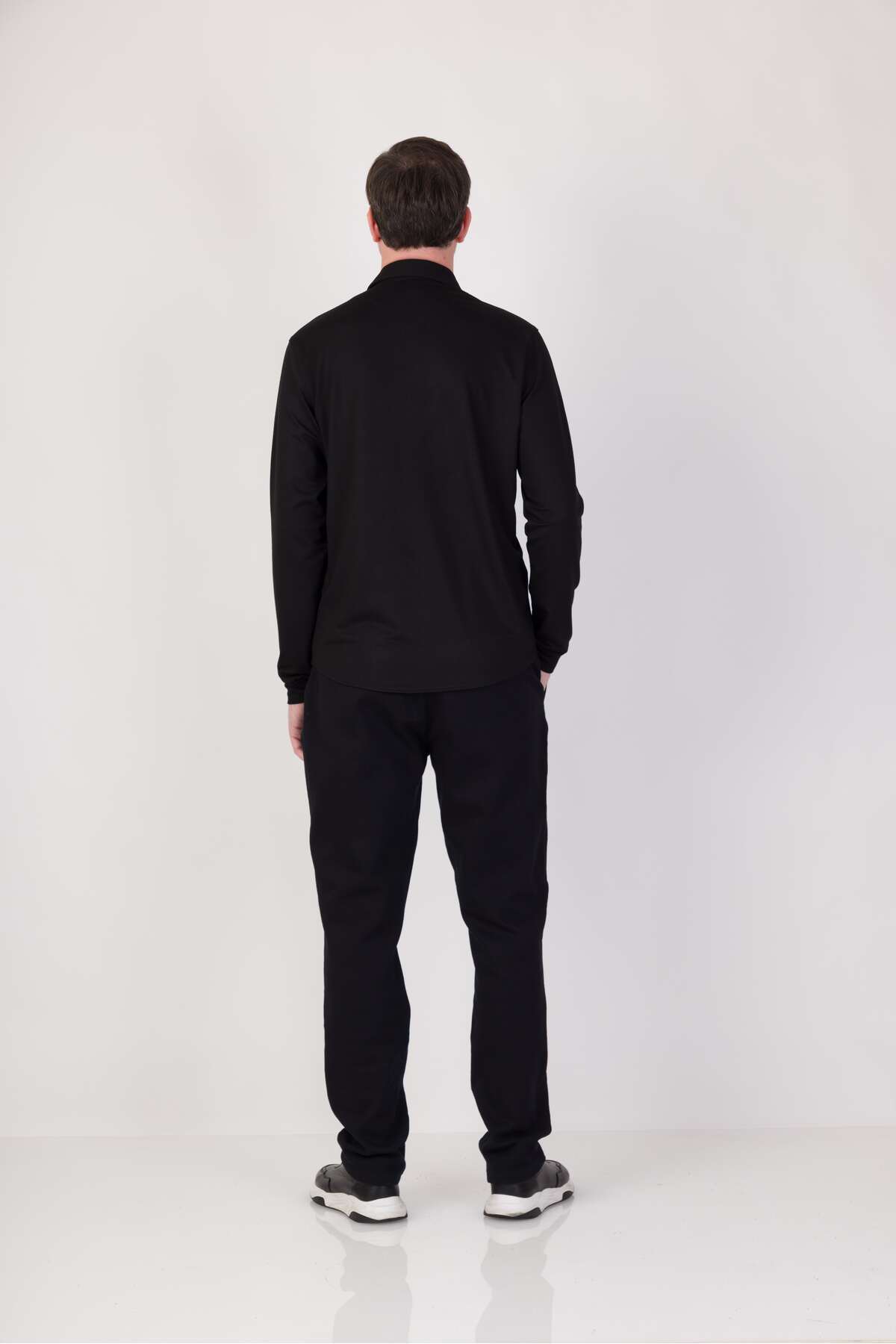 ACC WEAR Premium Uzun Kol Ribana Manşet Gömlek Siyah görsel 6