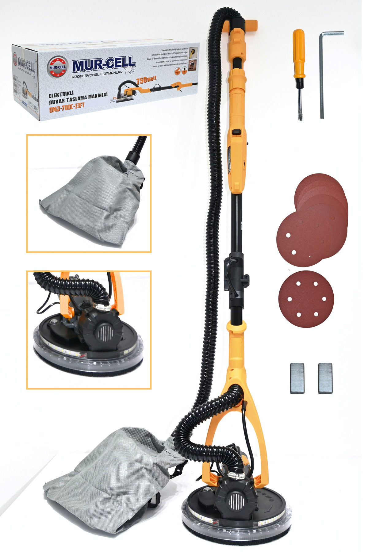 Mur-Cell Mj-700c-13ft Sarı Elektrikli Duvar Taşlama Makinesi