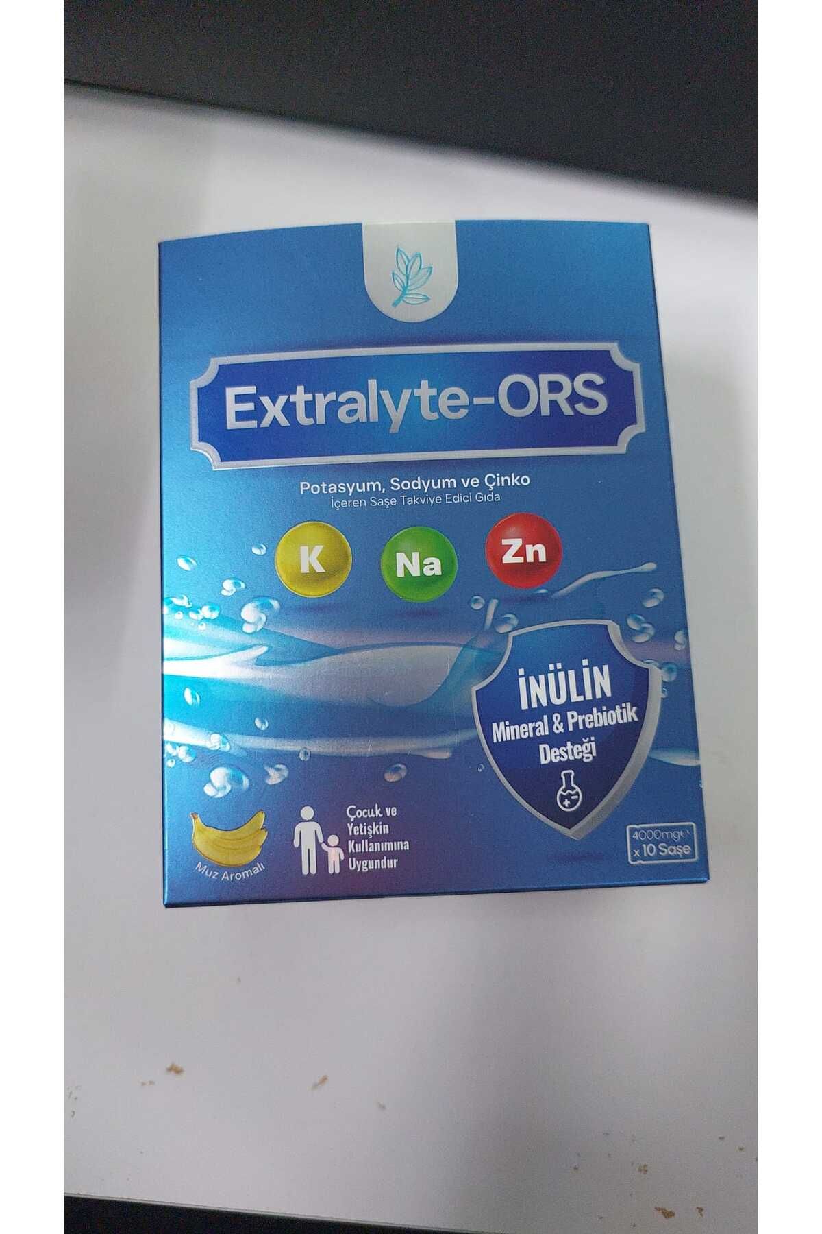 EXTRALYTE ORS EXTRALYTE-ORS POTASYUM,SODYUM,ÇİNKO MUZ AROLMALI 10 ŞASE 4000MG ÇOCUK VE YETİŞKİNLER İÇİN UYGUN