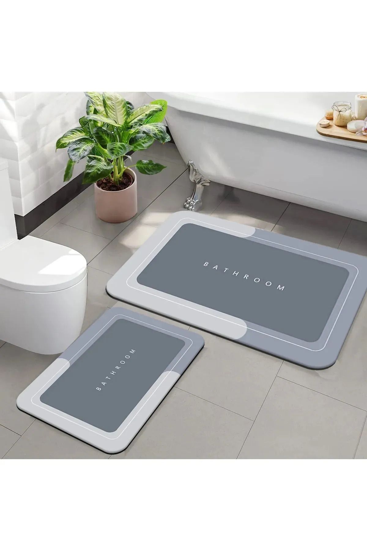 EasyHome-(60X40Cm) Rubber Based Non-Slip, Quick Dry, Kitchen, Bathroom Mat 3