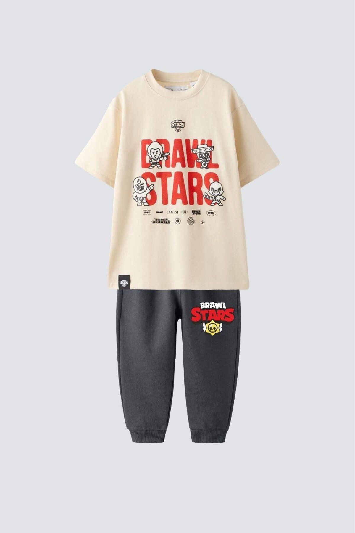 Magu-Brawl Stars Kids Tracksuit Set Dark T-Shirt and Sweatpants Bottom-Top Set 1