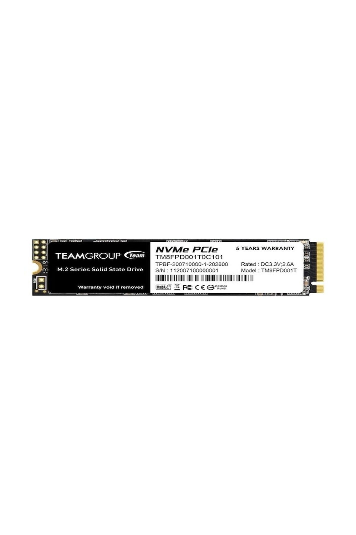 TEAM MP33 Pro TM8FPD001T0C101 1 TB 2100/1700 MB/S PCIe Gen3x4 NVMe M.2 SSD