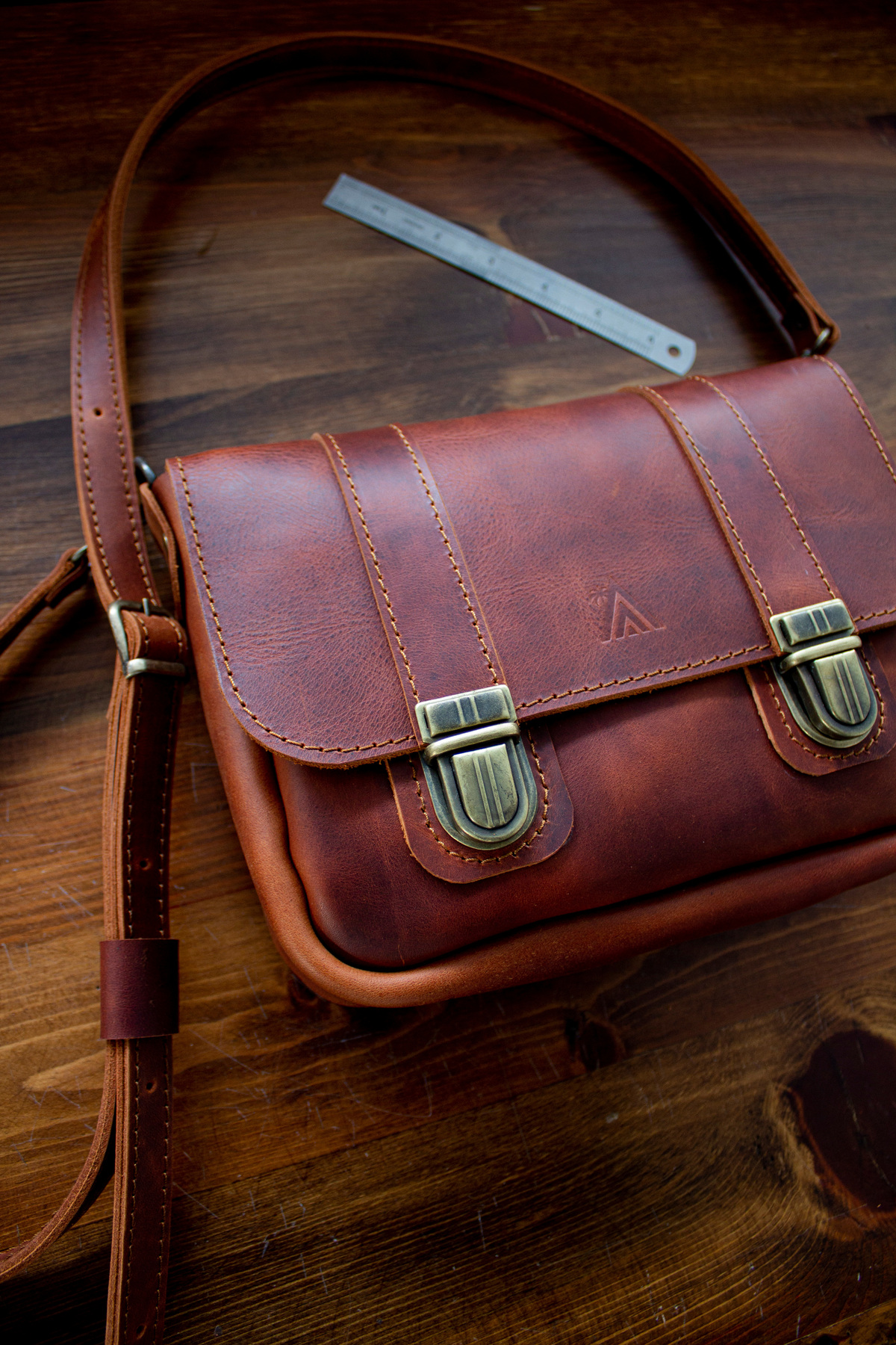 Craftelier  Deri Mini Postacı Çanta- Walker Bag - Tütün - Görsel 3