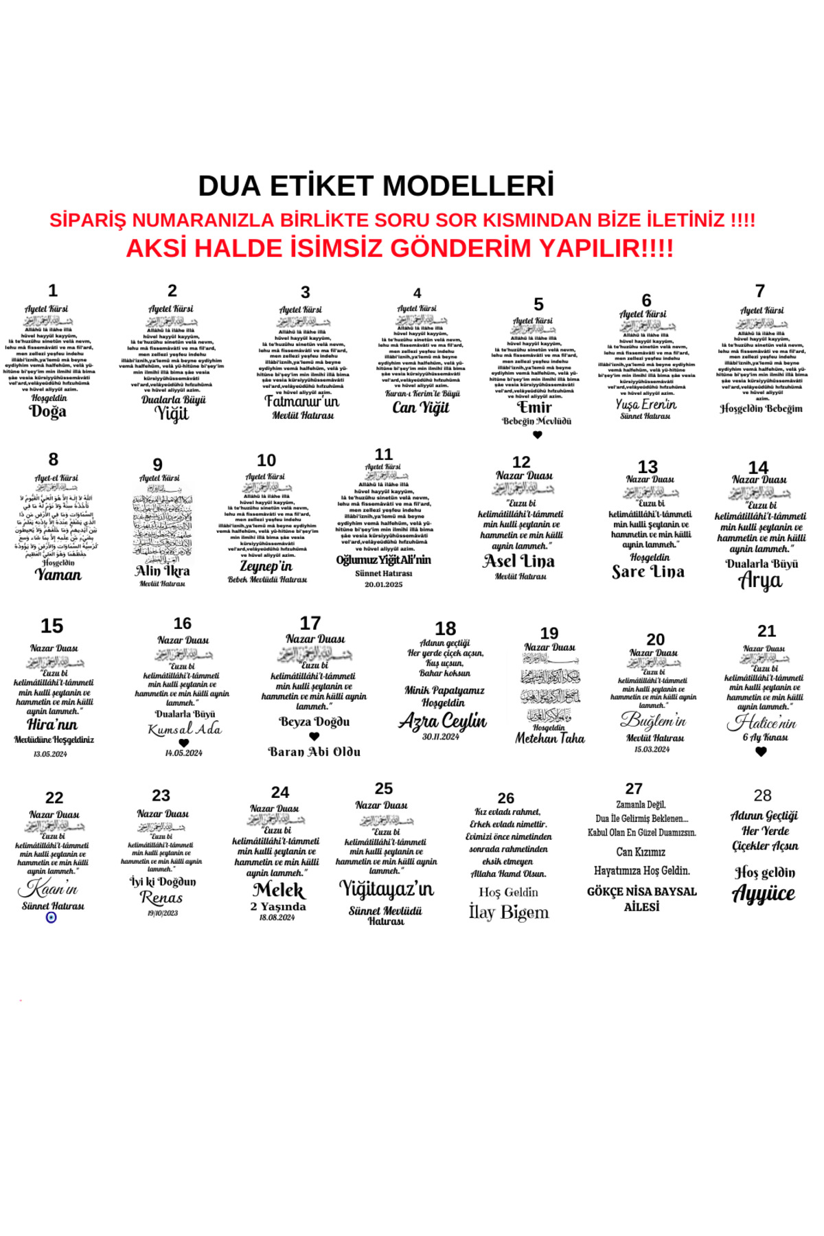 sevgiliatolyemm mutluluk getirmesi dileğiyle İsimli-dualı Bebek Magnet 10 Adet Mevlüt Doğum Günü Baby Shower Hediyelikleri fotoğrafı 6 (önizleme)