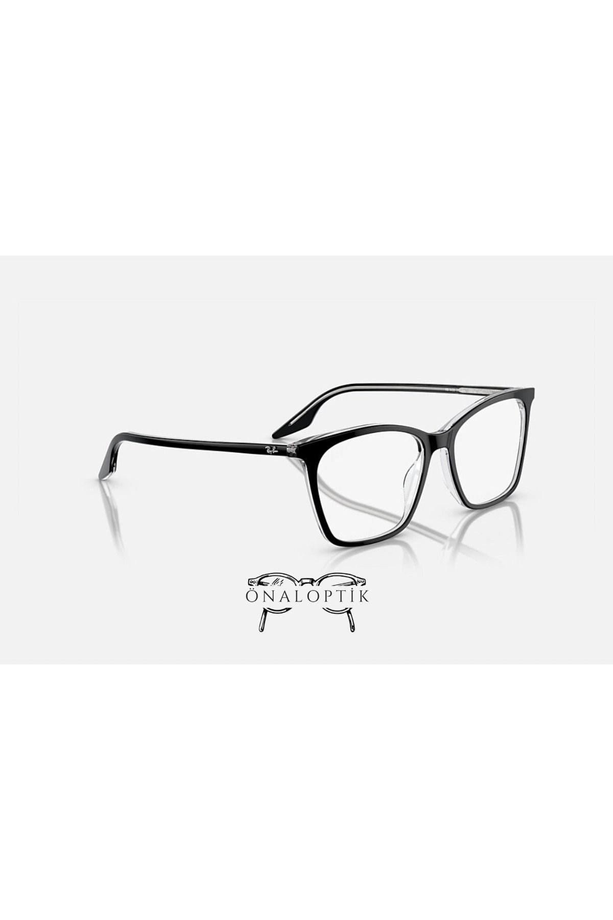 Ray-Ban-O;RB;5422, 52, 2034 إطار نظارة طبية شفاف أسود اللون للنساء بإطار كامل للبالغين 6