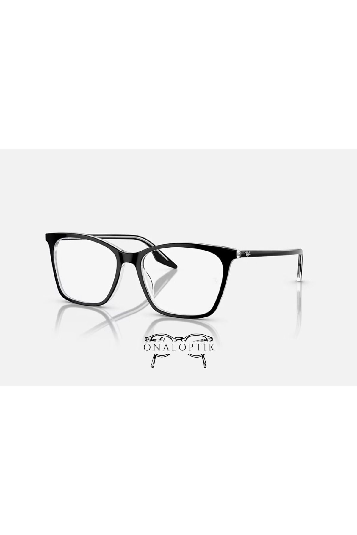 Ray-Ban-O;RB;5422, 52, 2034 إطار نظارة طبية شفاف أسود اللون للنساء بإطار كامل للبالغين 1