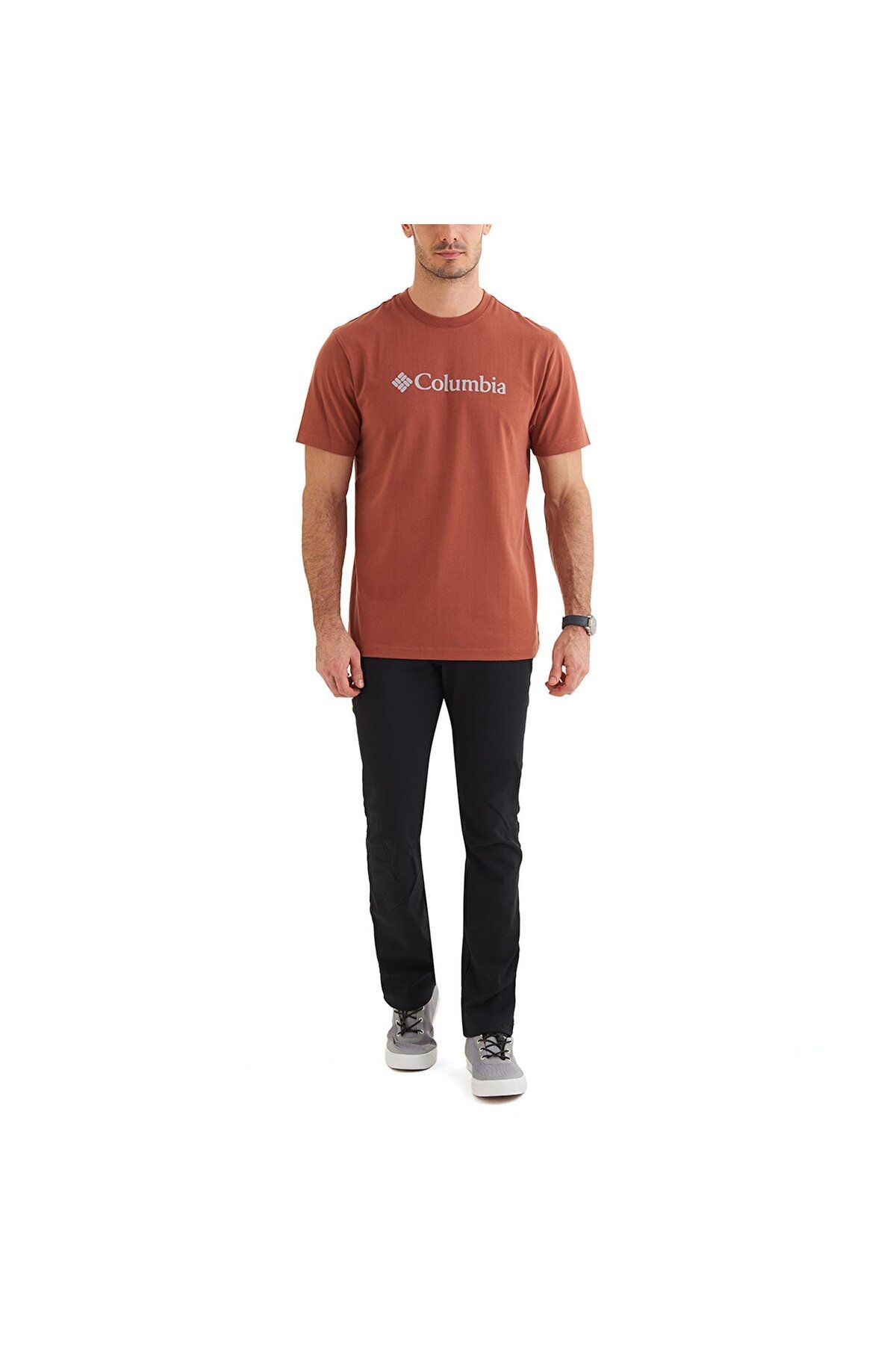 Columbia-Ανδρικό μπλουζάκι Cs0287 Csc M Basic Big Logo Brushed Ss Tee 4