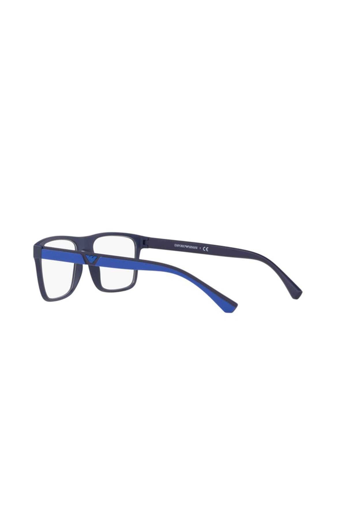 Emporio Armani-O;EA;4115, 54, 5759 1W Matte Blue Clip On Sunglasses with Grey and Blue Square Clip 4