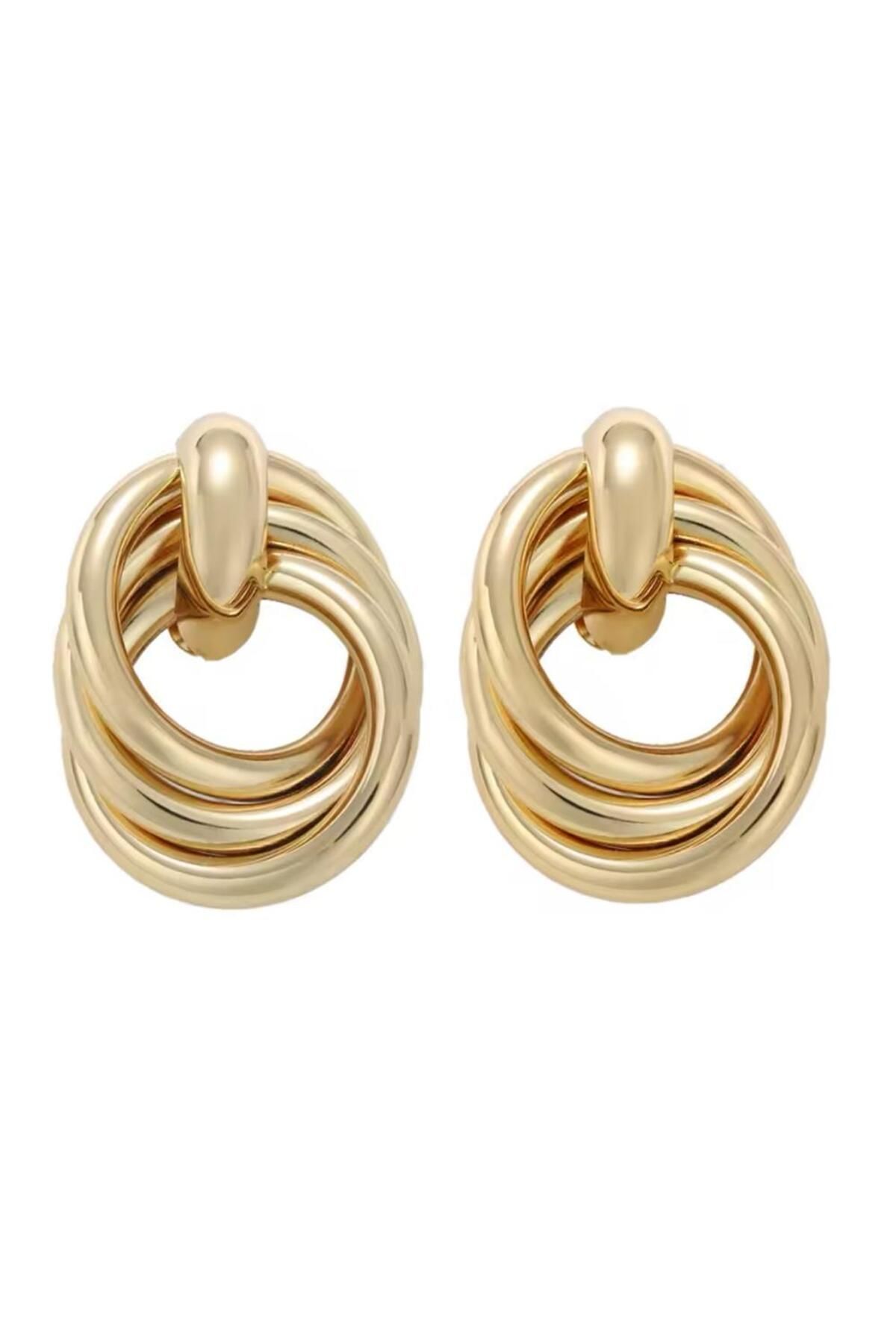 Pelin Aksesuar-Gold Nested Hoop Earrings 2