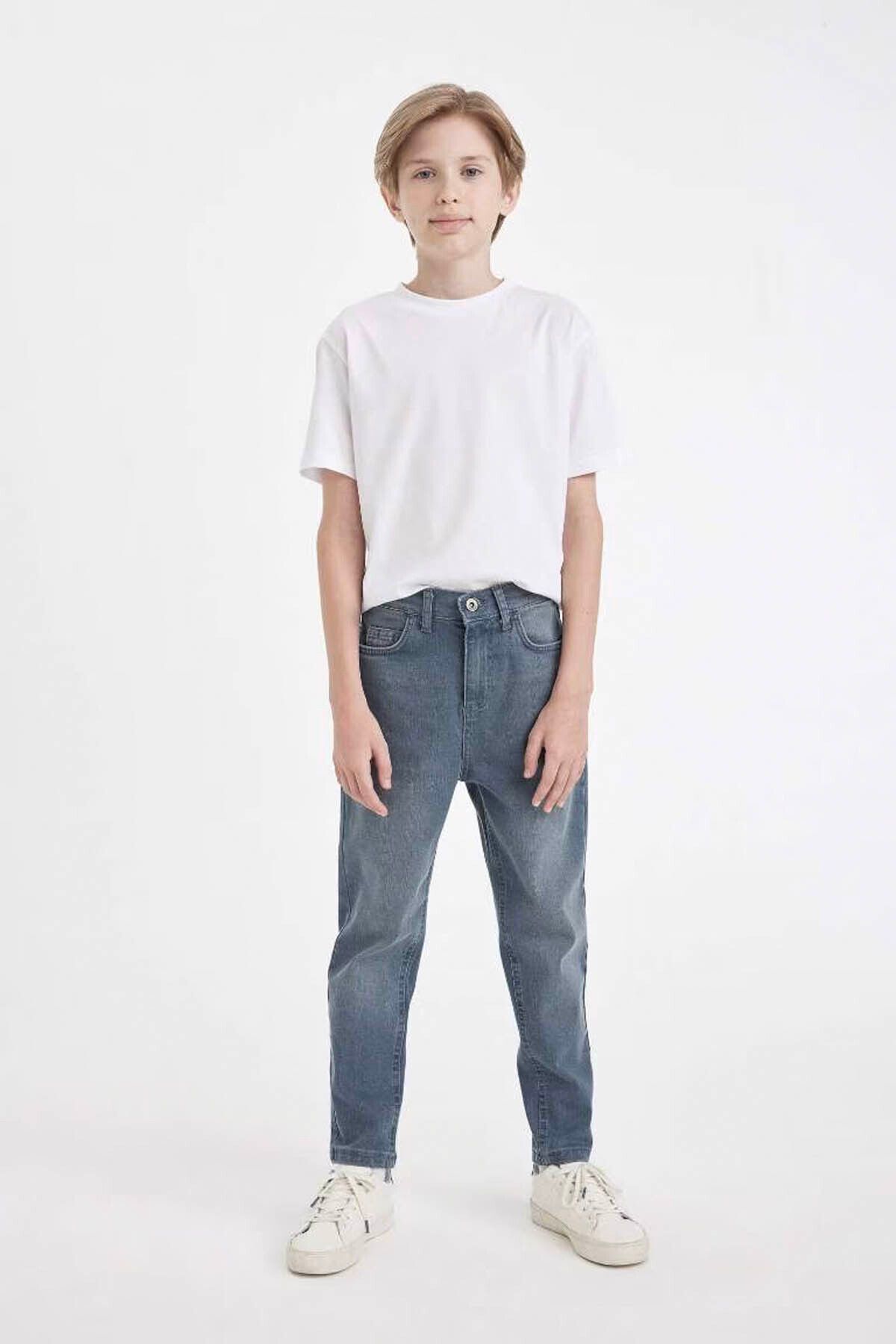 DeFacto Spodnie Jeansowe Chłopięce O Kroju Balloon Fit Skinny Jeans Z Kieszeniami C5705a824wn Mężczyzna - 8–9 years