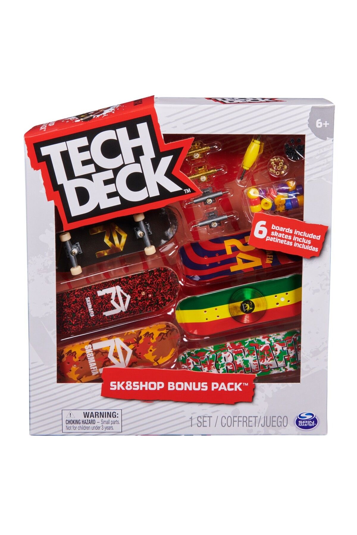 Spinmaster Tech Deck Pachet 6 Piese Cu Accesorii Fingerboard Sk8mafia - One Size