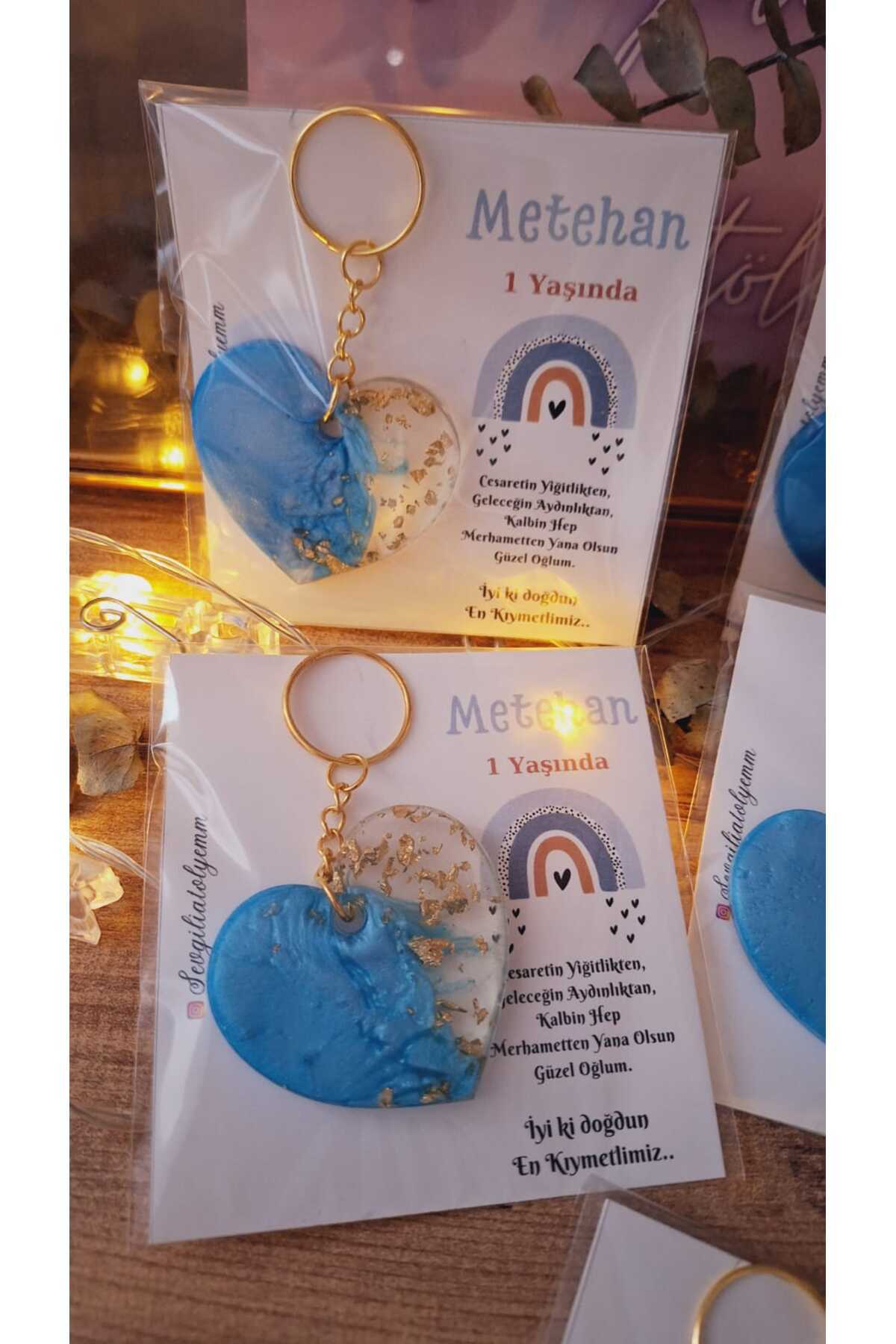sevgiliatolyemm mutluluk getirmesi dileğiyle GÖKKUŞAĞI-KALPLİ ANAHTARLIK 10 ADET  BABYSHOWER DOĞUM GÜNÜ BEBEK HEDİYELİKLERİ fotoğrafı 3 (önizleme)