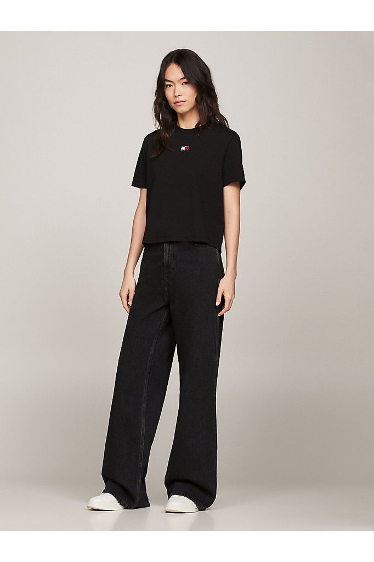 Tommy Hilfiger-Tricou Tommy Jeans pentru damă, cu insignă cu formă box 2