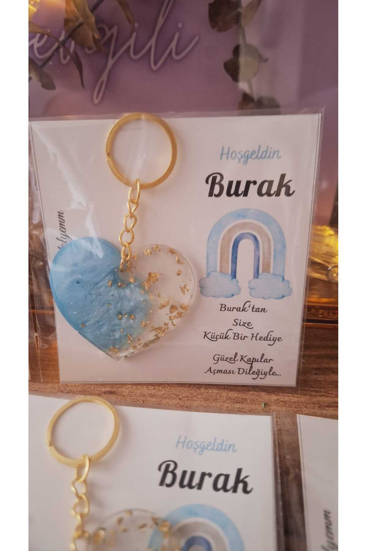 sevgiliatolyemm mutluluk getirmesi dileğiyle GÖKKUŞAĞI-KALPLİ ANAHTARLIK 10 ADET  BABYSHOWER DOĞUM GÜNÜ BEBEK HEDİYELİKLERİ fotoğrafı 2 (önizleme)