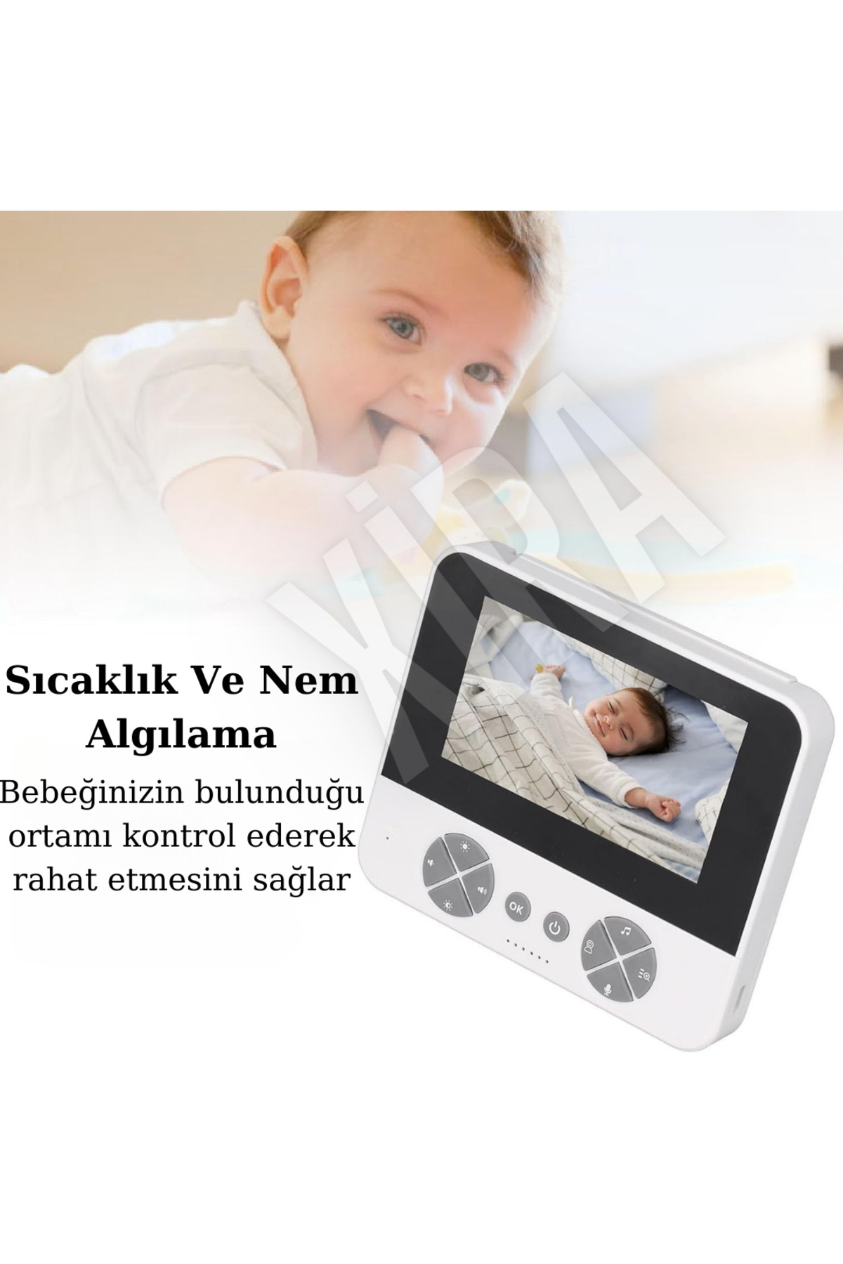 XİRA IP Bebek Kamerası Kumandalı Monitörlü Çift Yönlü Ses, Gece Görüş ve Hatırlatıcılı Özellikli fotoğrafı 5 (önizleme)