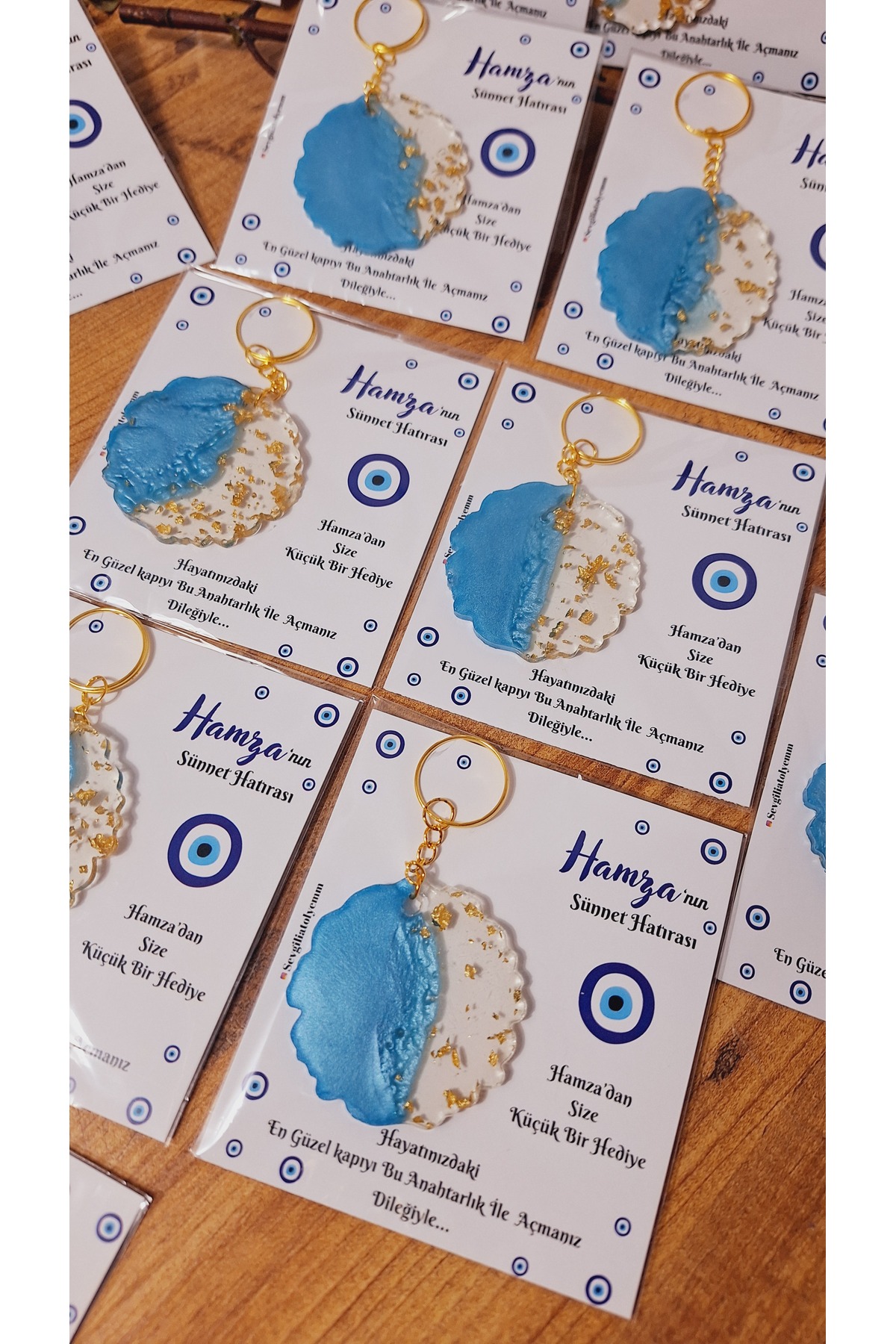 sevgiliatolyemm mutluluk getirmesi dileğiyle SÜNNET MEVLÜT  BABYSHOWER DOĞUM GÜNÜ 10 ADET  HEDİYELİK  KARTLI  ANAHTARLIK fotoğrafı 6 (önizleme)