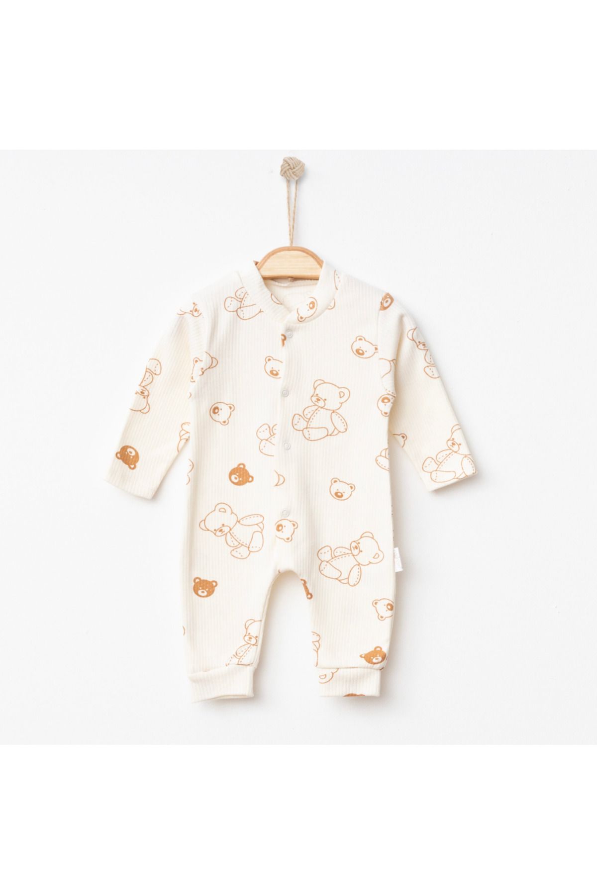 Nayinom-Unisex Bear Sober Patterned Cuffed Jumpsuit 2