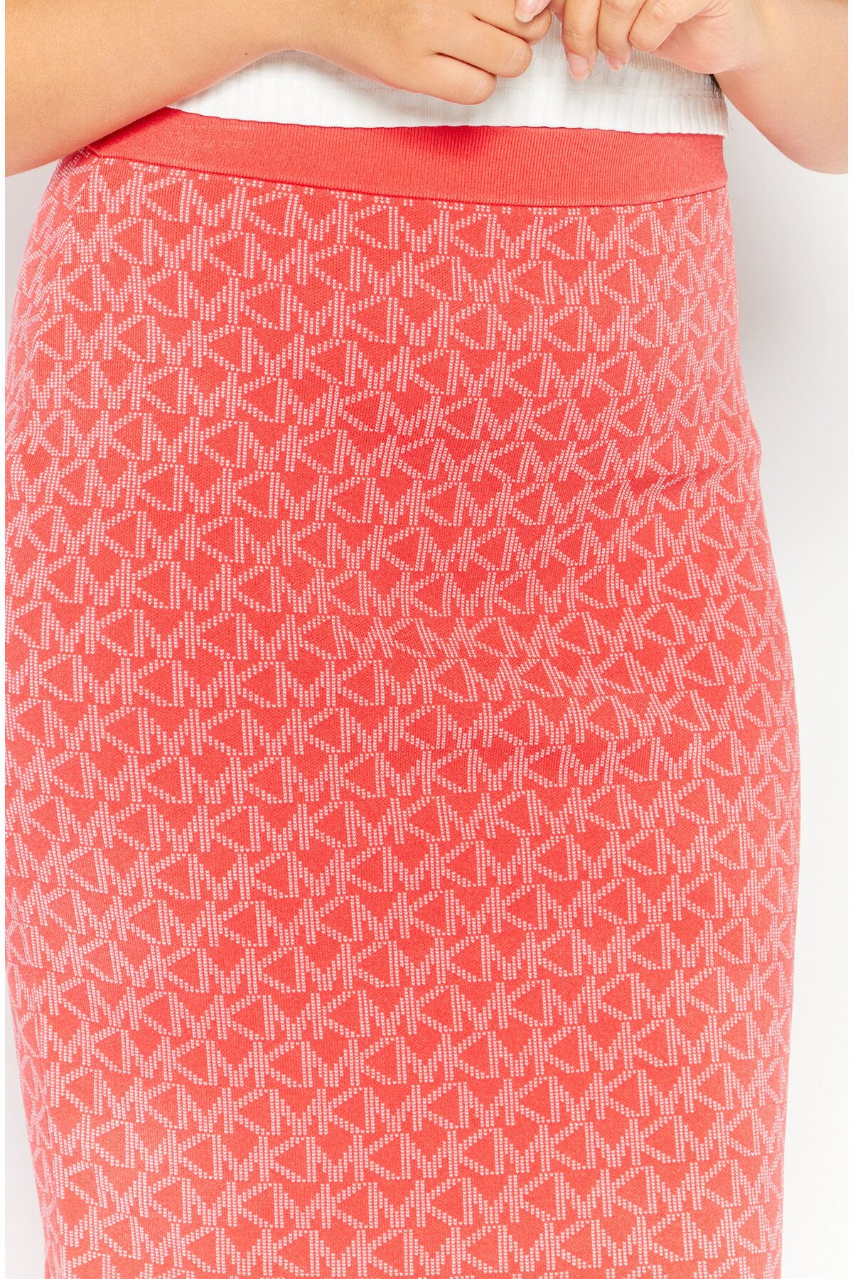 Michael Kors-Women Textured Casual Midi Skirt, Pink 3