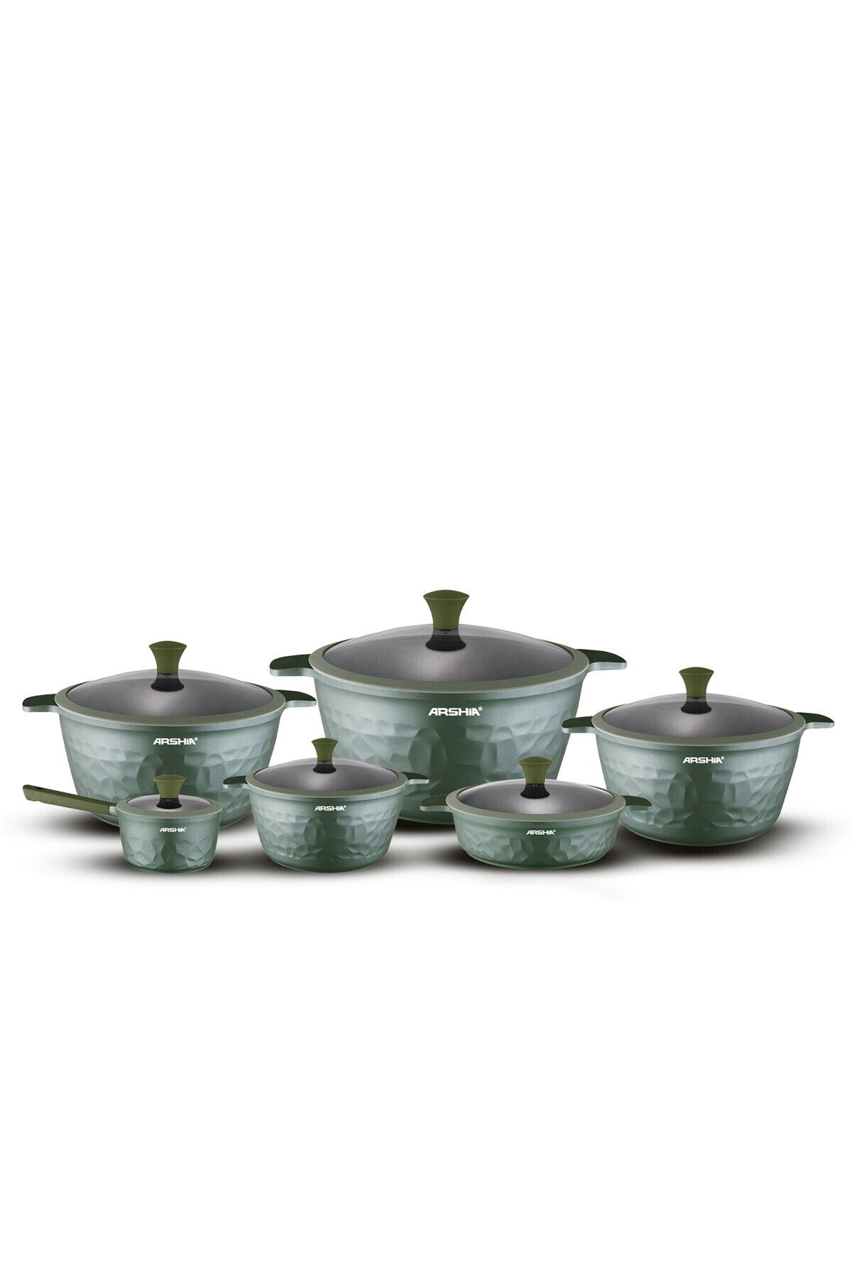 Arshia-High Quality Luxury Cookware Set. Consists Of 12pcs, Green Colour 1