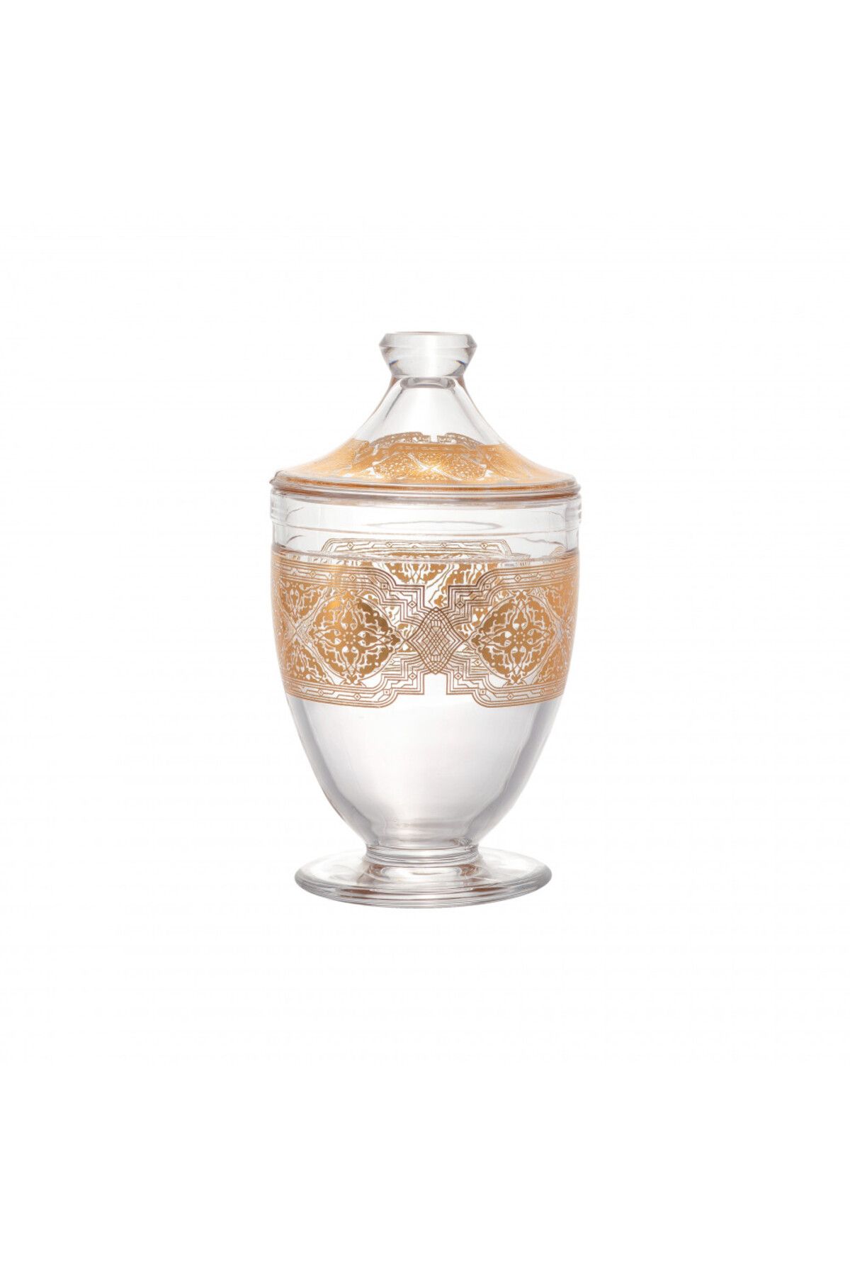 Dania-glass bonbonniere with gold design 1