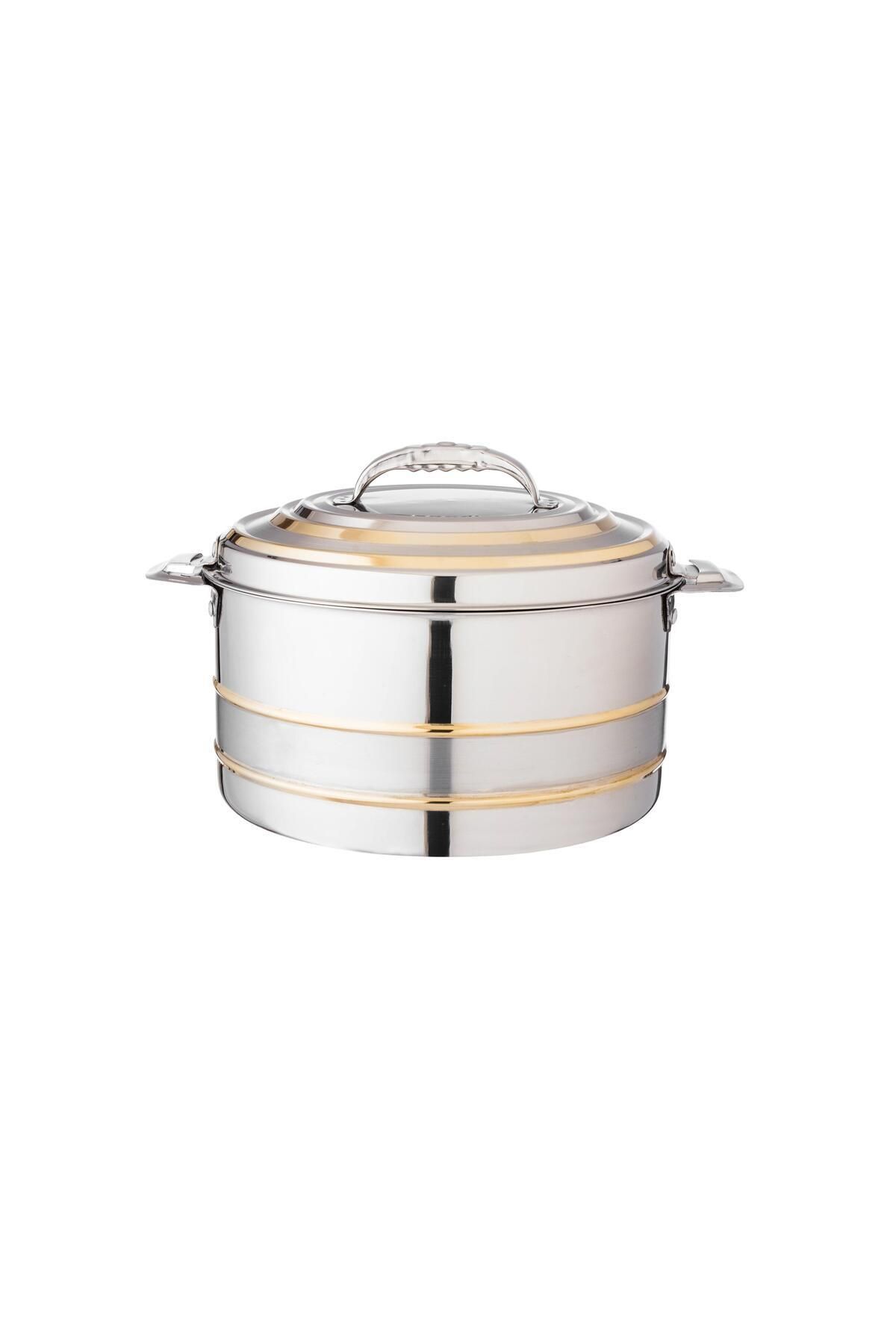 Dania-Athena food container, steel and gold, 3 liters , made in India 1