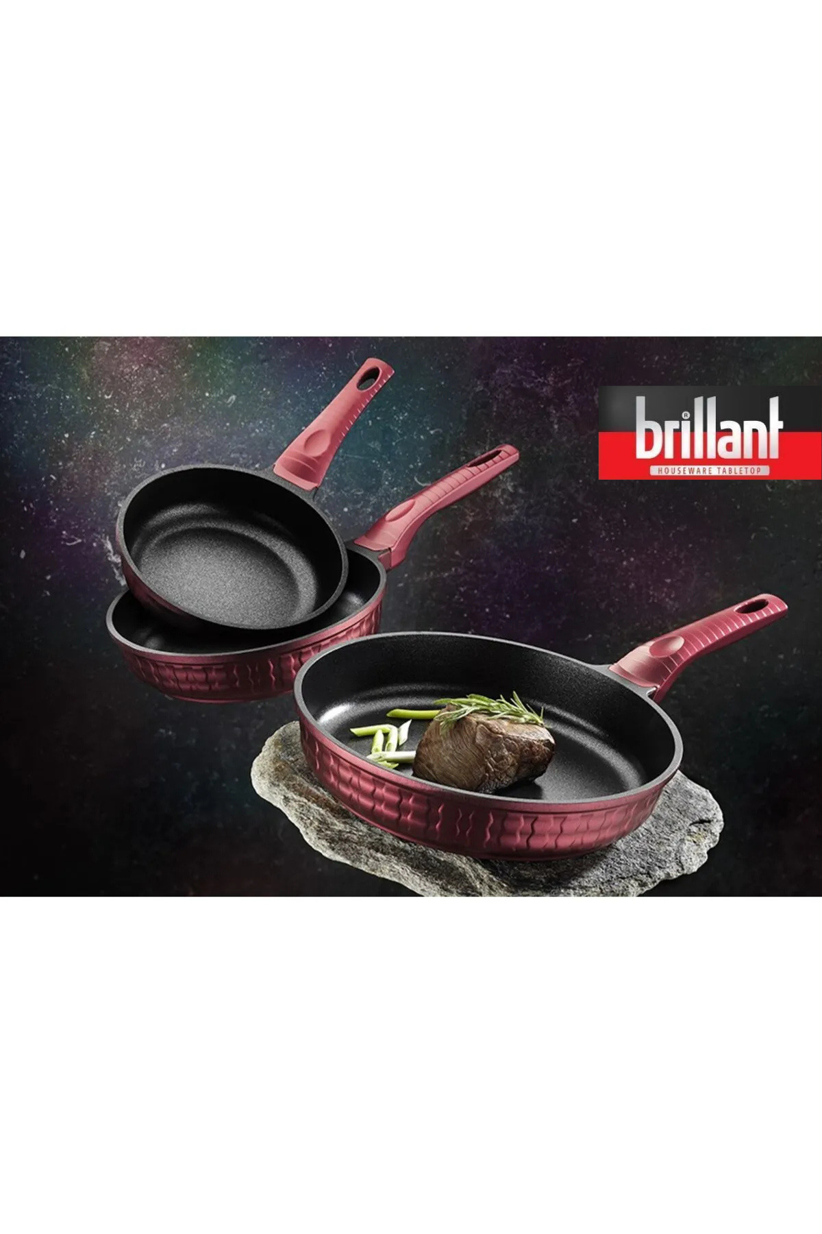 Brillant-Red Sirius Cast Pan Set - 3 Pieces 1