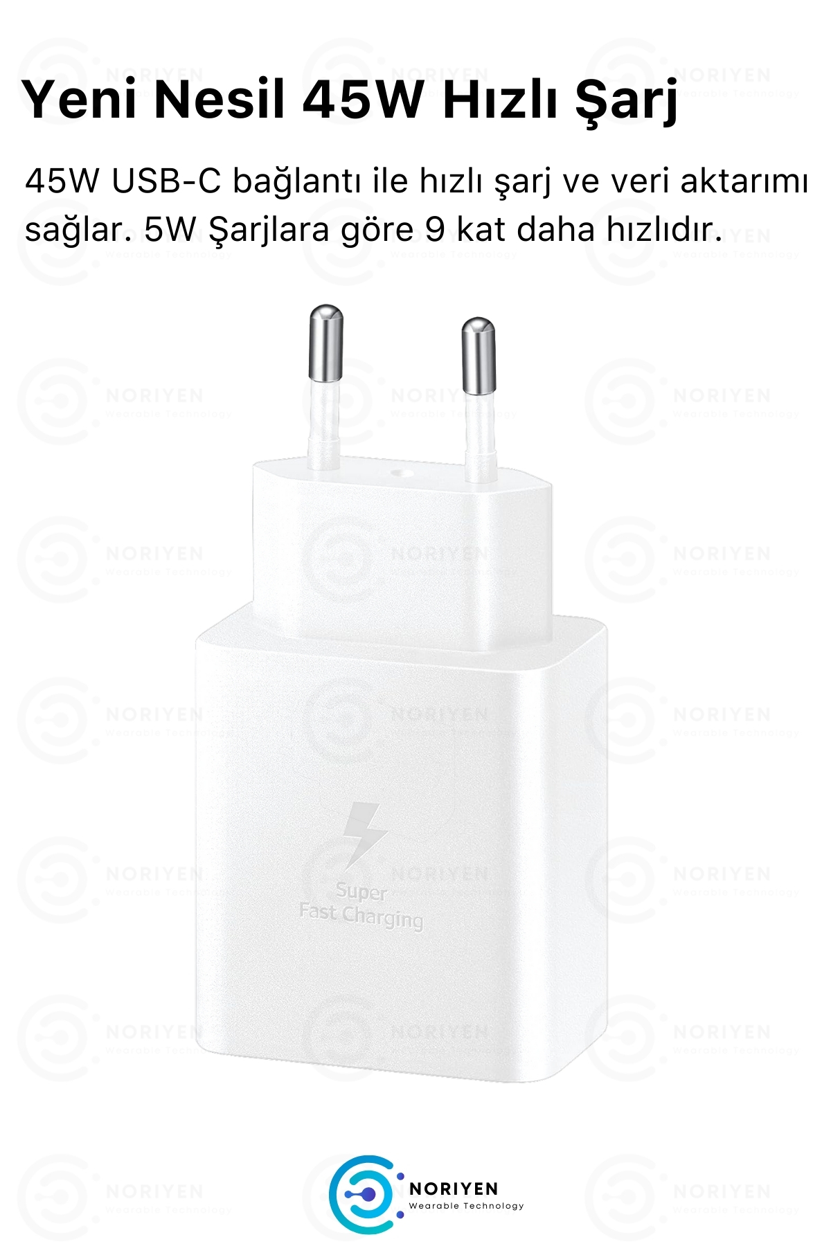 Yeni Nesil 45W Ultra Hızlı Şarj Seti Adaptör + Type C Kablosu iPhone Samsung Realme Oppo Vb. Uyumlu