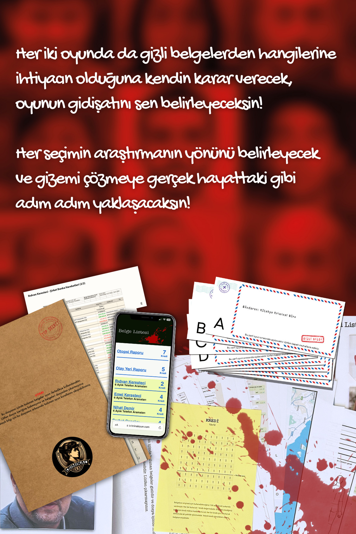 KRİMİNAL İki Oyun Tek Paket - Rıdvan Keresteci Dosyası, Kayıp Çift Dosyası - Dedektif Oyunu, Gizem, Kutu fotoğrafı 2 (önizleme)