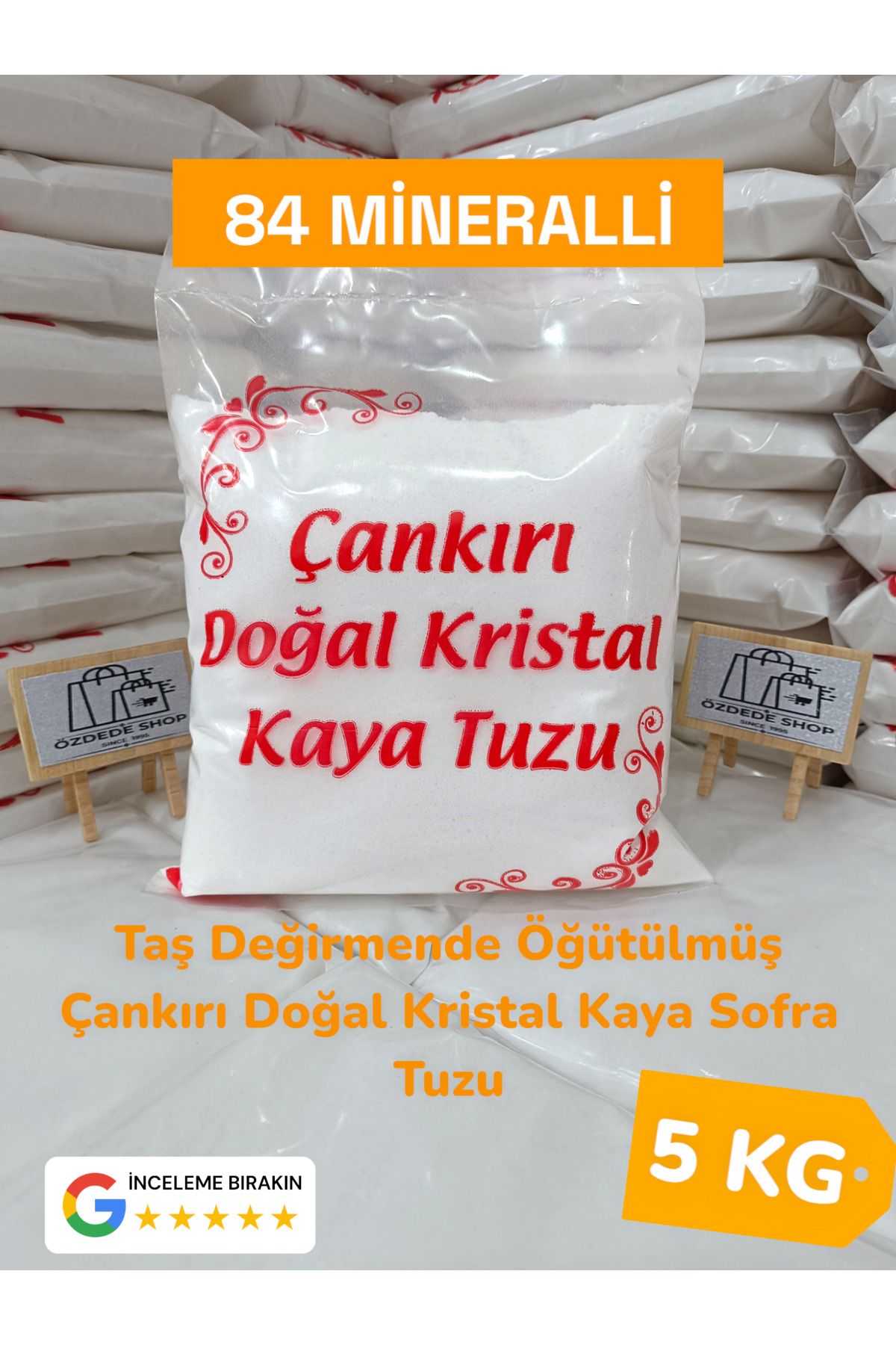 Özdede Shop 84 MİNERALLİ ÇANKIRI DOĞAL KRİSTAL KAYA TUZU 5 kg