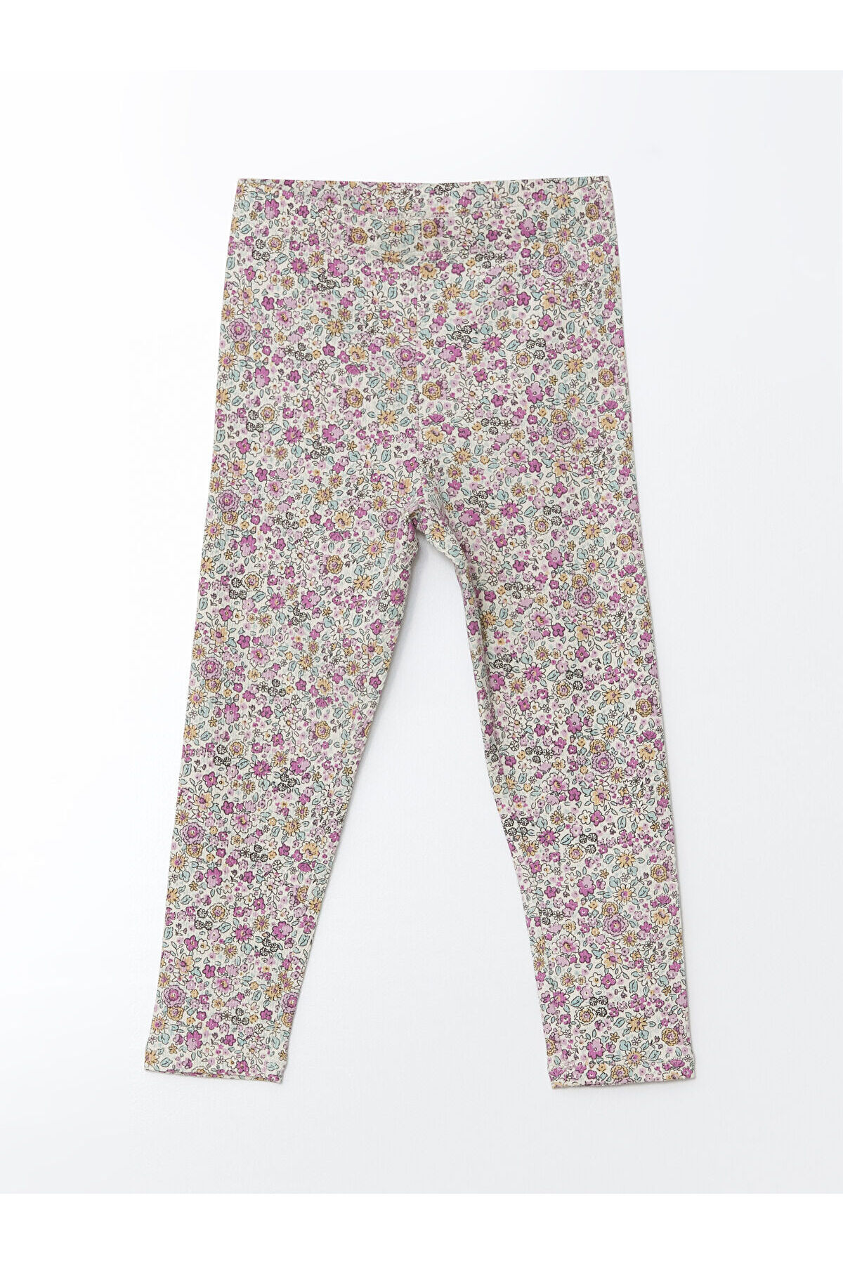 LC Waikiki Nevaa Collection Ekru Bisiklet Yaka Çiçekli Kız Çocuk Bluz ve Tayt 2'li fotoğrafı 6 (önizleme)