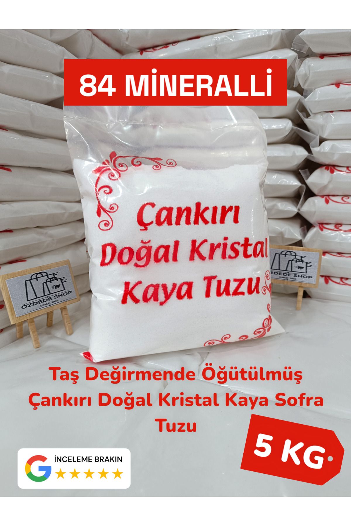 Özdede Shop 84 MİNERALLİ ÇANKIRI DOĞAL KAYA TUZU 5 kg (toz halde)