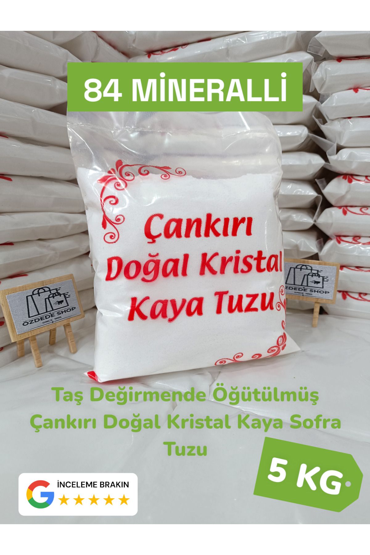 Özdede Shop Doğal Kaya Tuzu KATKI İÇERMEZ Çankırı Kaya Tuzu 5 kg