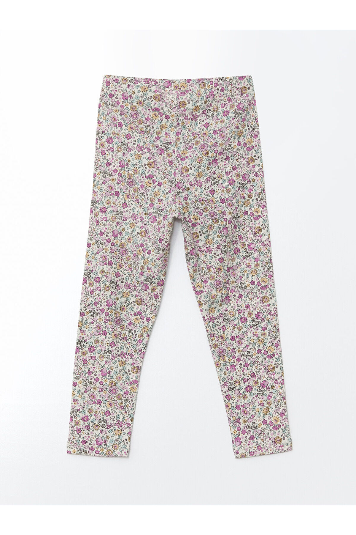 LC Waikiki Nevaa Collection Ekru Bisiklet Yaka Çiçekli Kız Çocuk Bluz ve Tayt 2'li fotoğrafı 7 (önizleme)