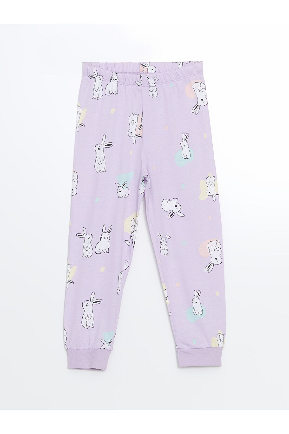 LC Waikiki Lila Bisiklet Yaka Uzun Kollu Baskılı Kız Bebek Pijama Takımı fotoğrafı 3 (önizleme)