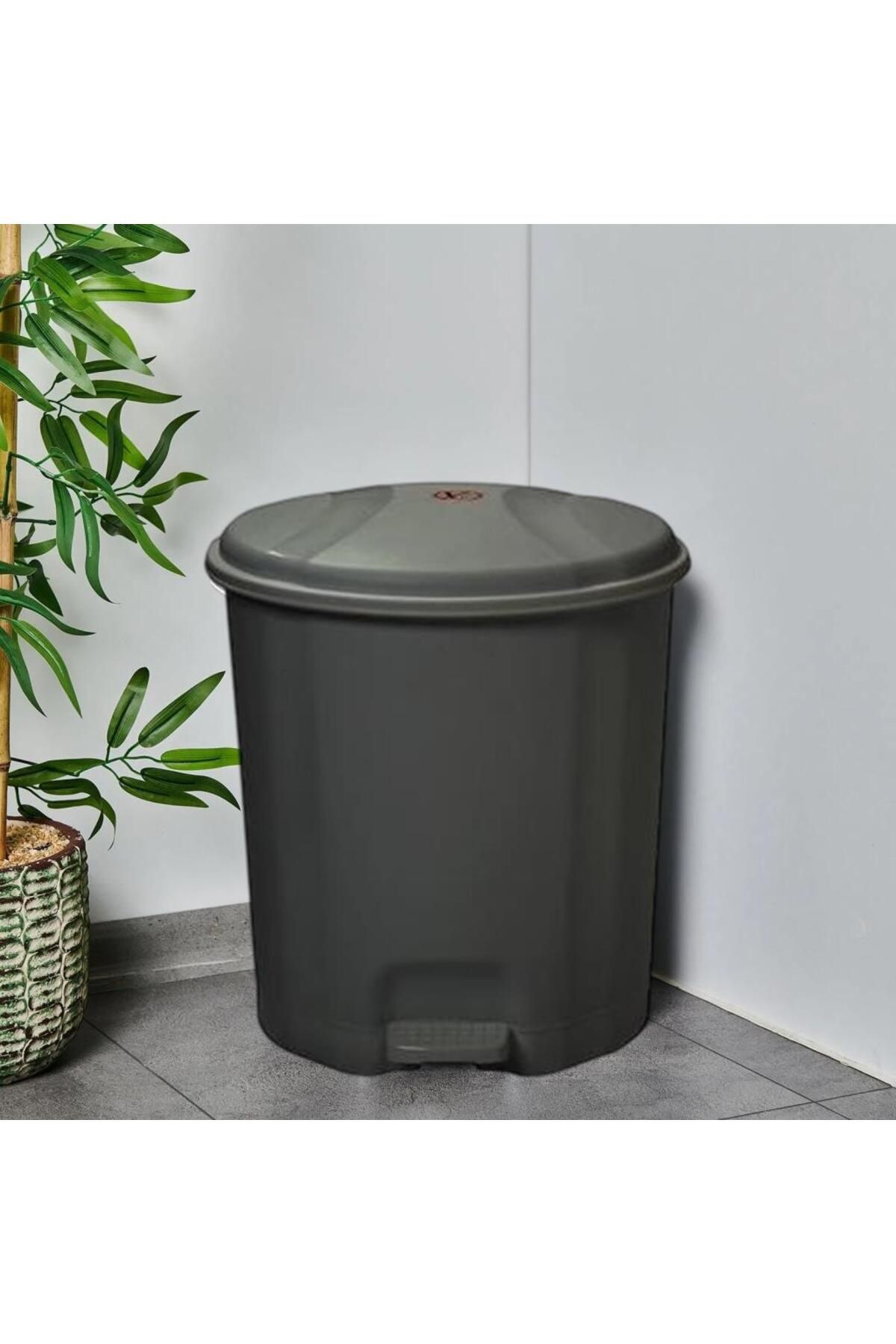 Geseus Motek Elit Pedallı Plastik Çöp Kovası İç Kovalıı 22 LT Antrasit Siyah