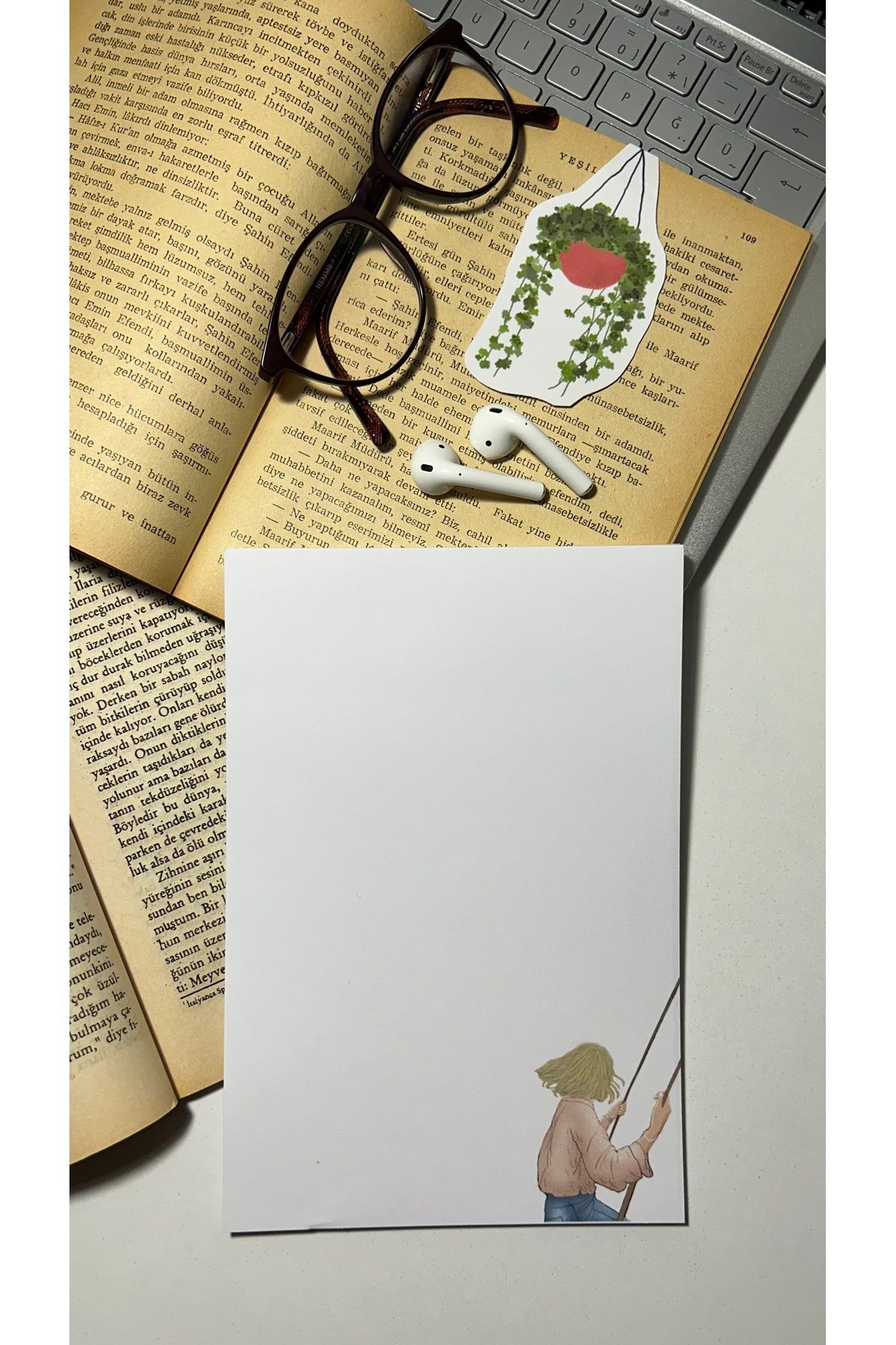Handeto Kraft-Swing Themed Notepad - Check Pluck Notebook, Glue Notepad, A5 Notebook, Unlined Notebook 3