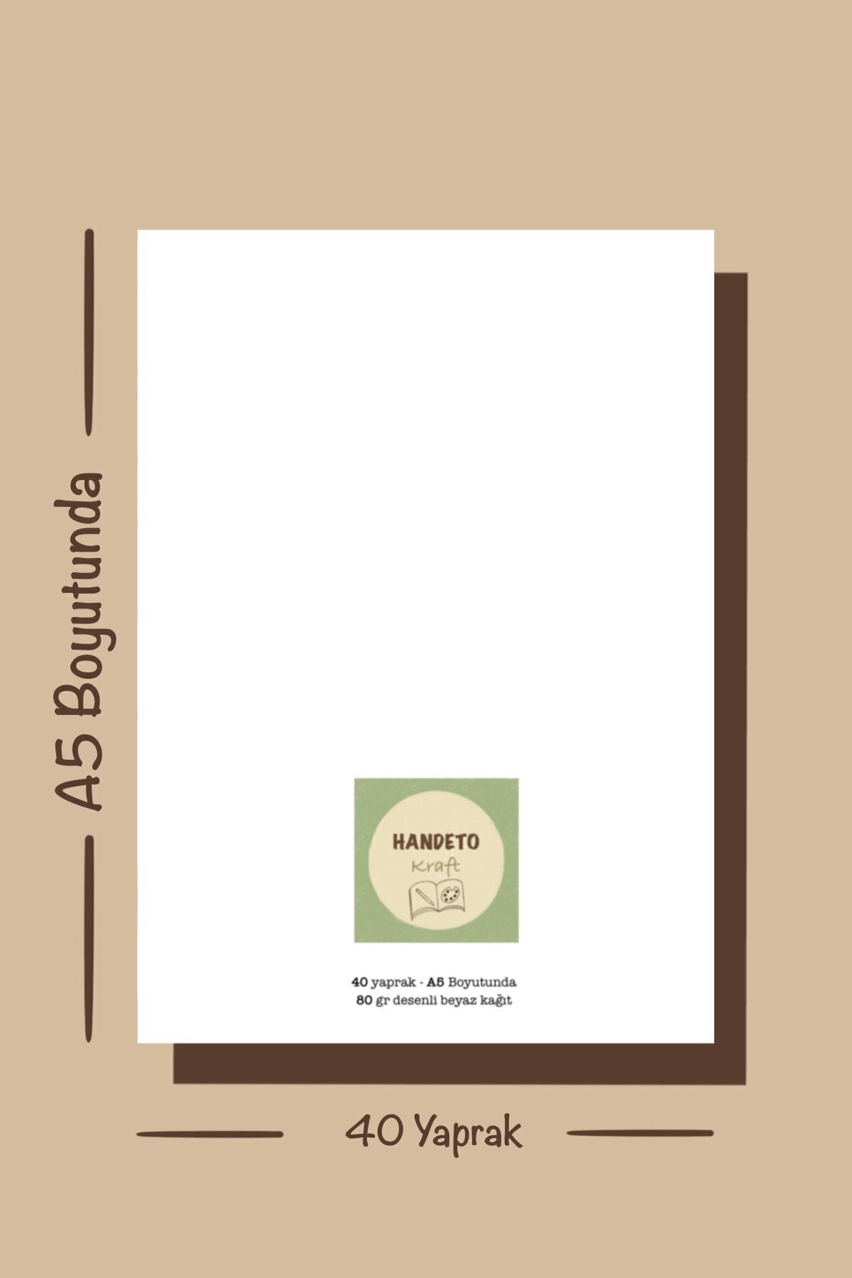 Handeto Kraft-Lettering Themed A5 Notepad - Check Pluck Notebook with Glue Memo Pad and No Line Notebook 5