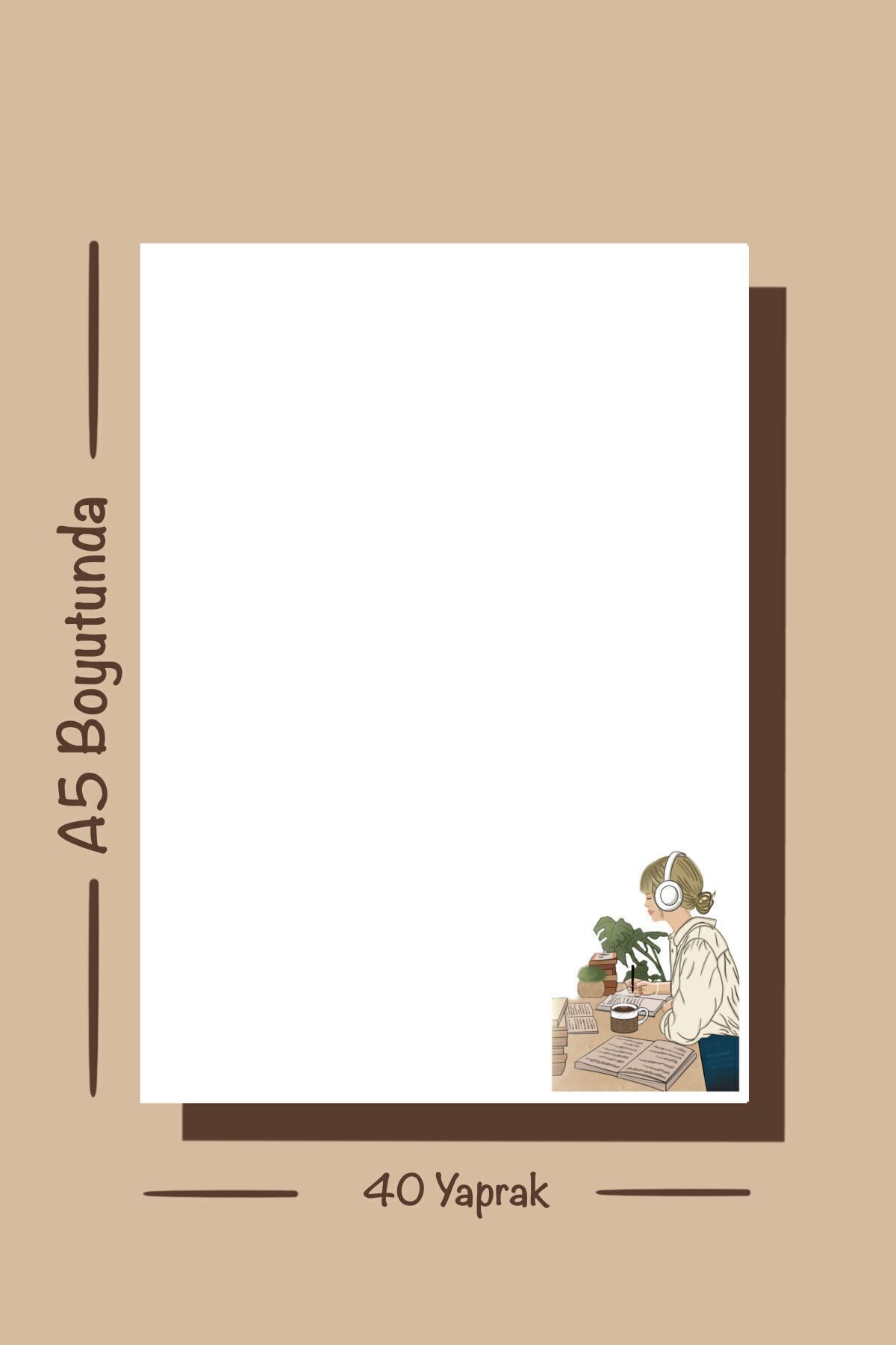 Handeto Kraft-Lettering Themed A5 Notepad - Check Pluck Notebook with Glue Memo Pad and No Line Notebook 4