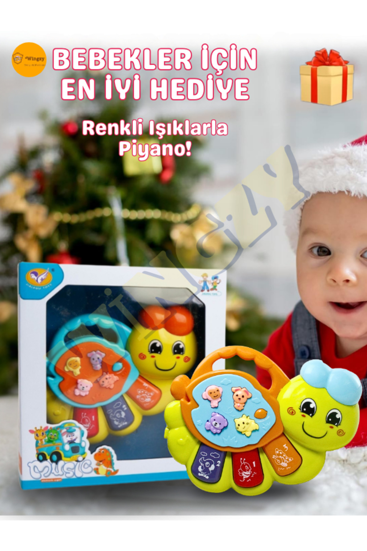 Wingzy Işıklı Ve Müzikli Bebek Piyanosu, Eğitici, Renkli, Sesli Oyuncak, Motor Ve Duyusal Gelişim fotoğrafı 7 (önizleme)