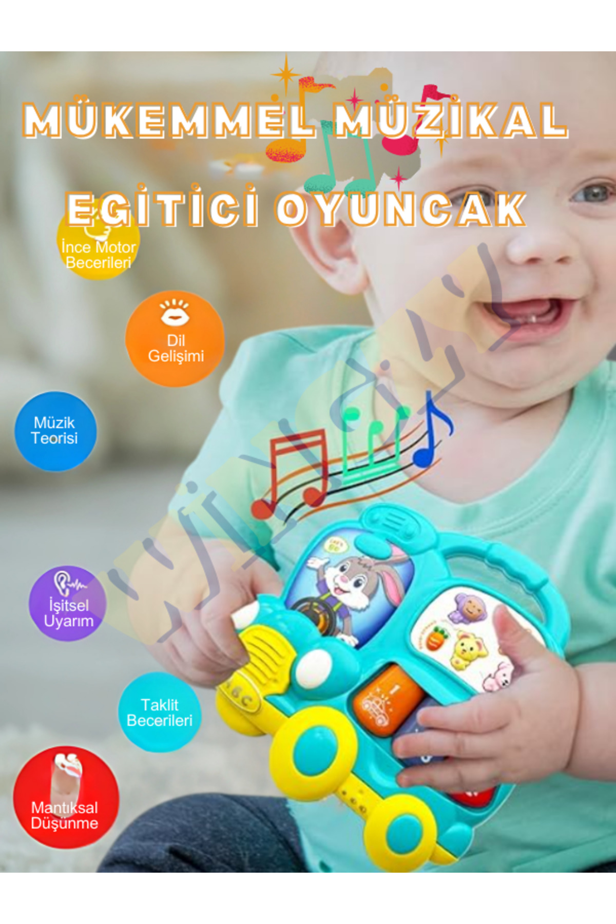 Wingzy Işıklı Ve Müzikli Bebek Piyanosu, Eğitici, Renkli, Sesli Oyuncak, Motor Ve Duyusal Gelişim fotoğrafı 6 (önizleme)