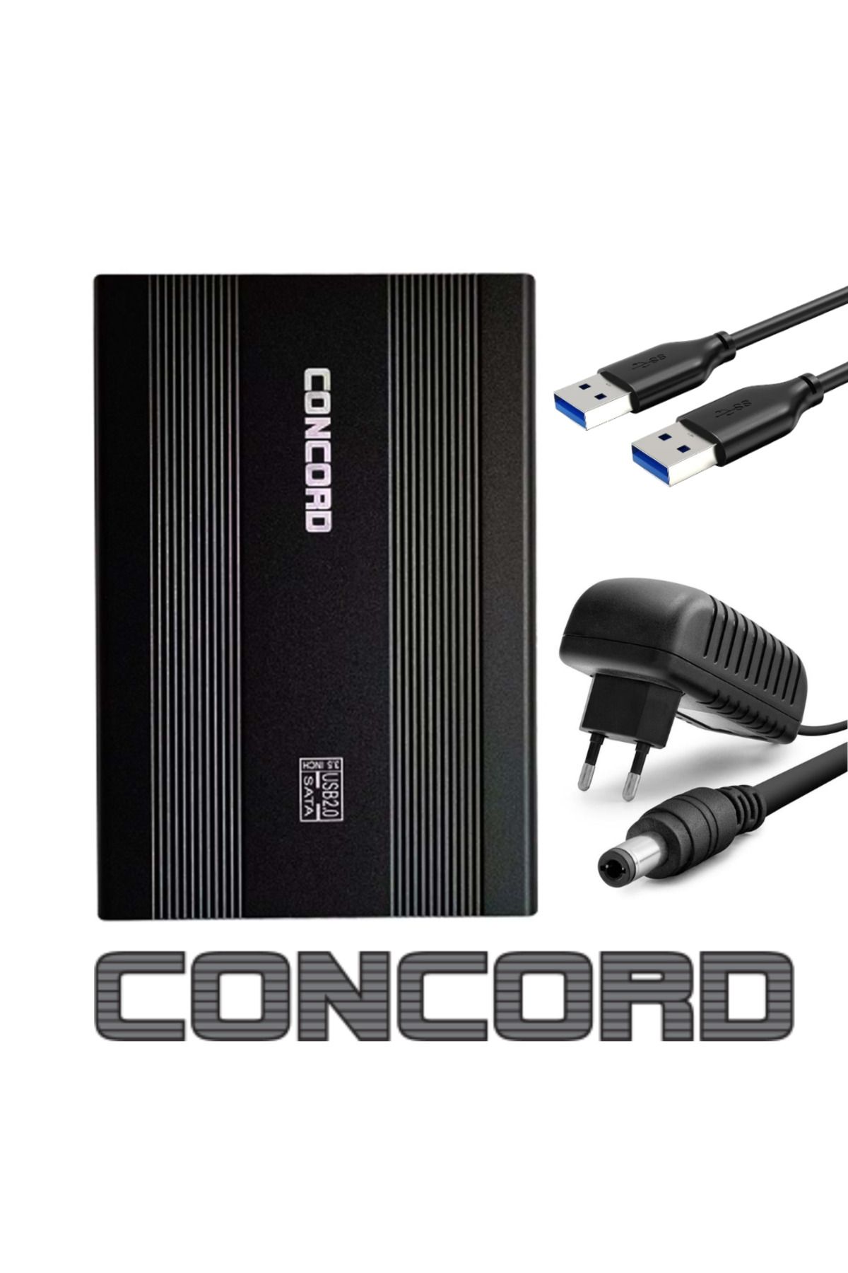 Concord C-723 USB 3.0 3.5” HDD & 2.5” HDD/SSD Harici Disk Kutusu – Metal Kasa, 10TB Destekli, Tak & Çalıştır
