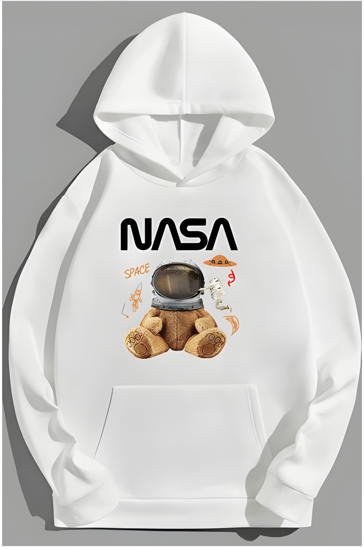 TARCENMODA Unisex NASA Printed Hooded Sweatshirt