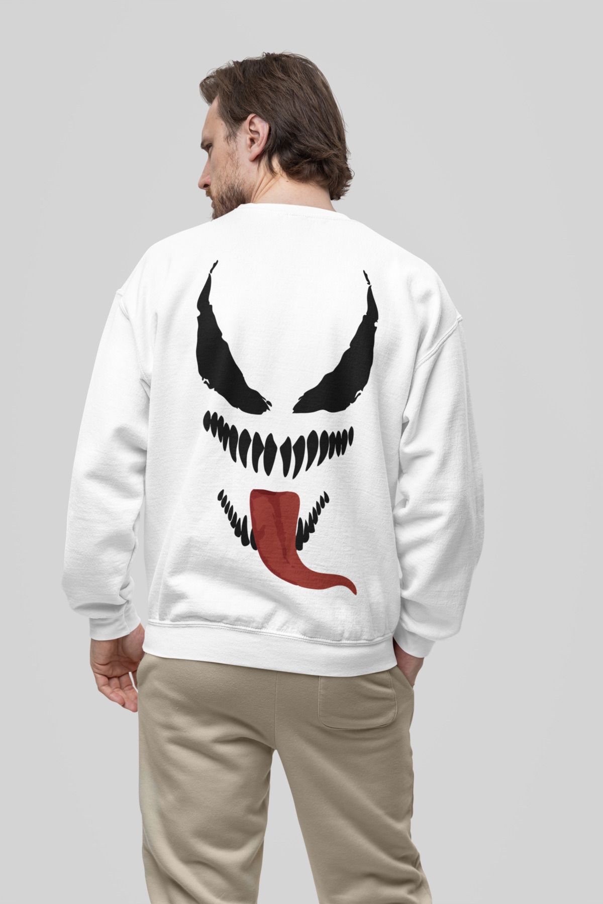 SEVBANO Tasarım Venom Baskılı Unisex Oversize Film Sweatshirt